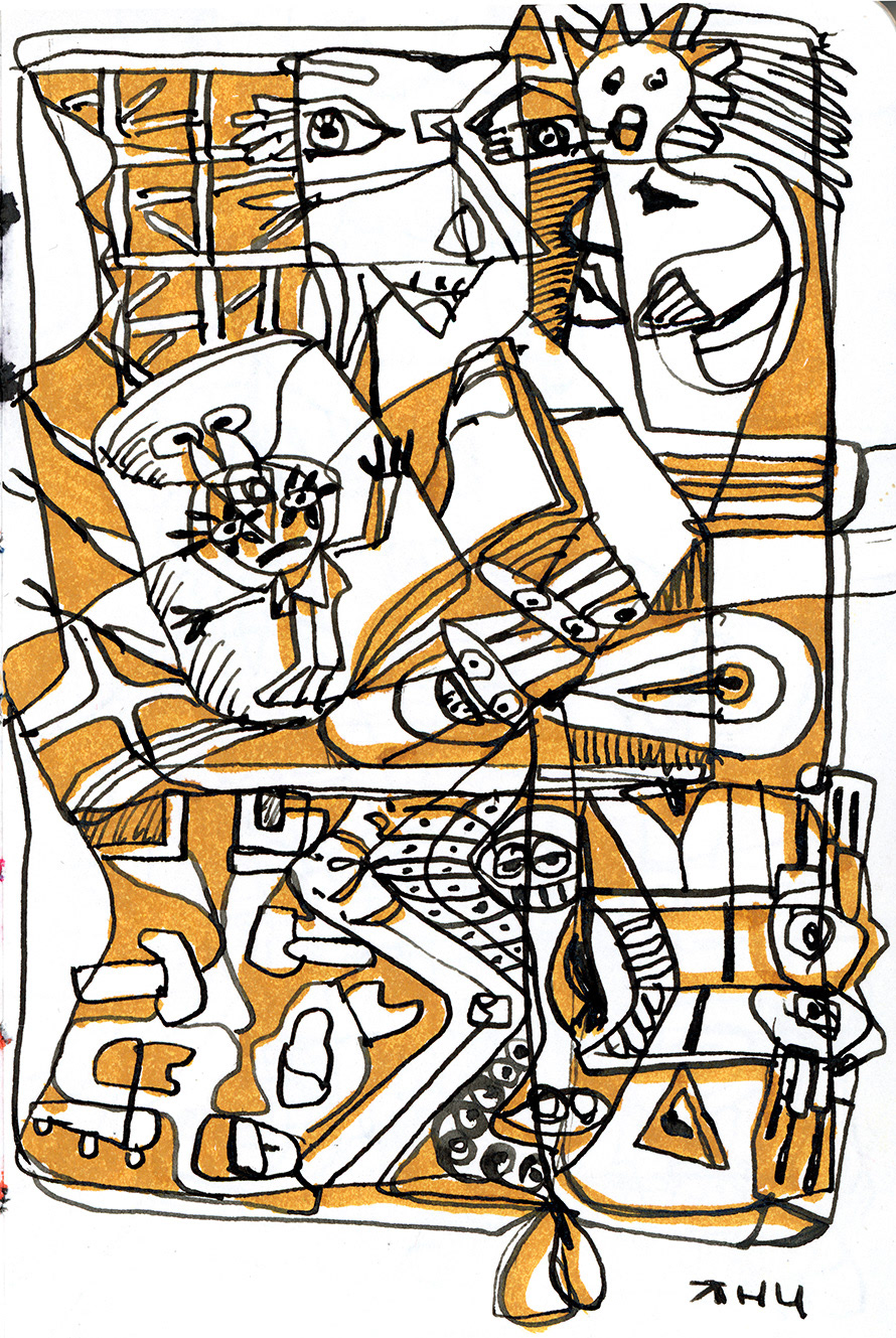 Shattered Memories, ink and brush on paper