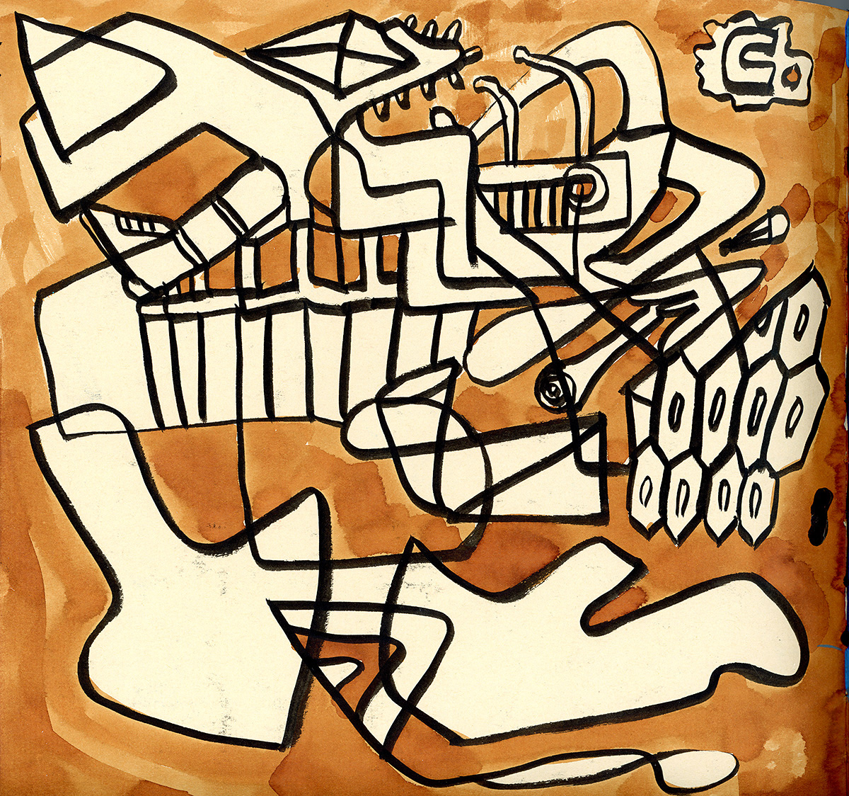 Grouping, ink color on paper