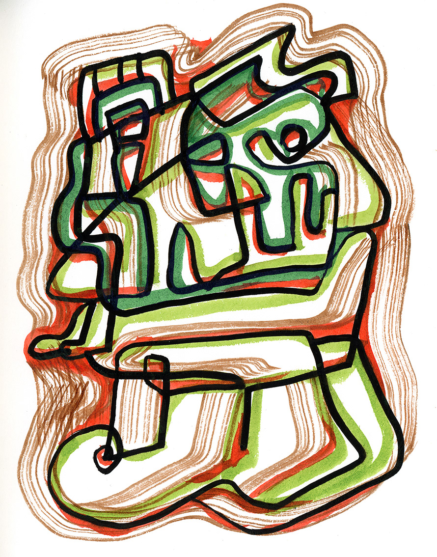 Drawing, ink on paper