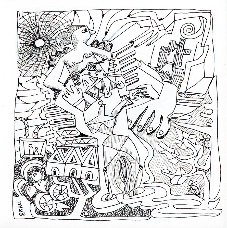 Conception: Hall of life, ink on paper