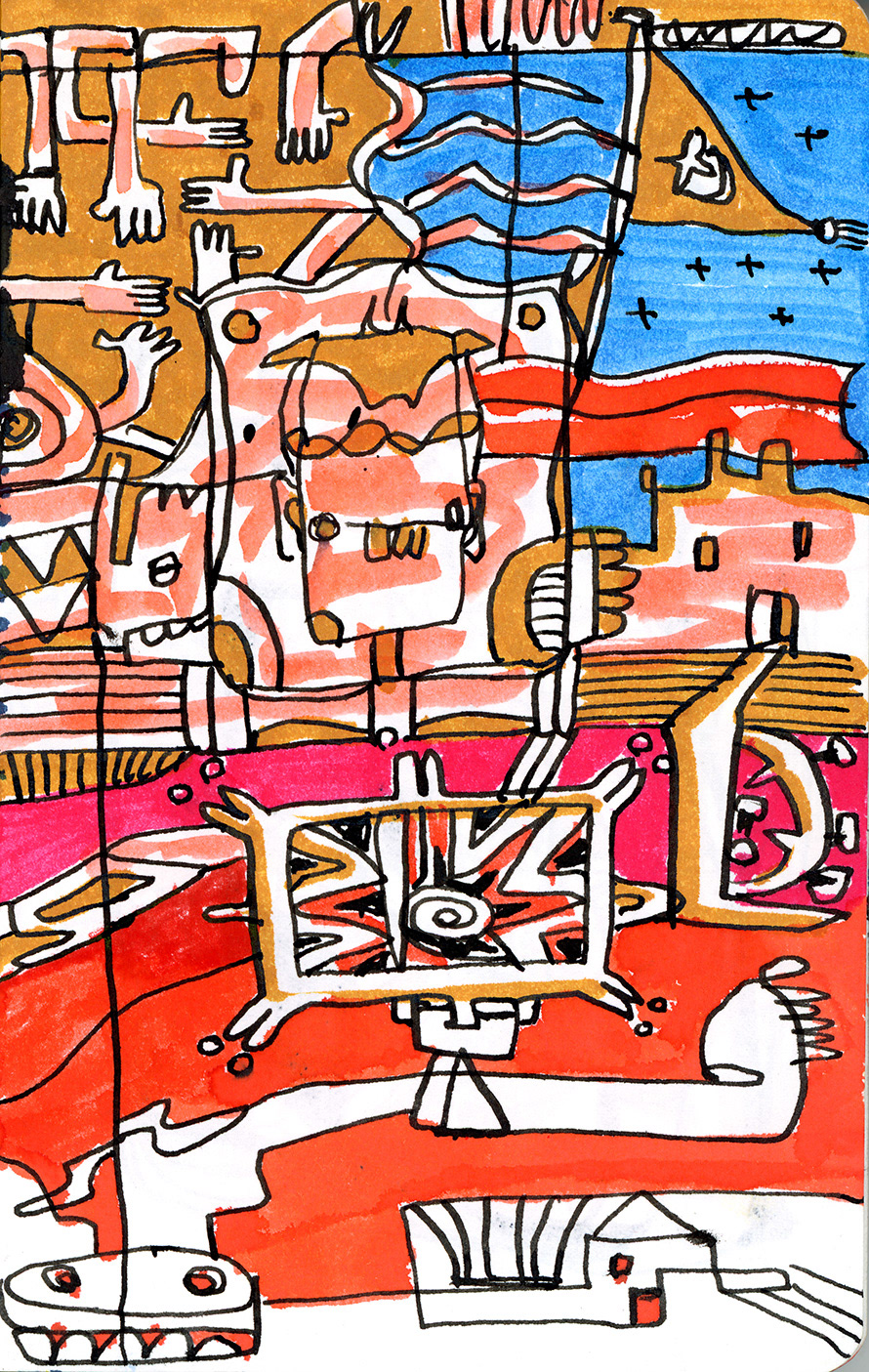 One-piece. Ink color on paper