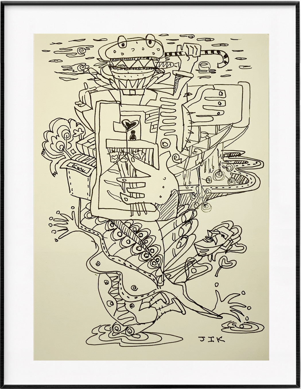 Conception: Frog Wizard, ink on paper