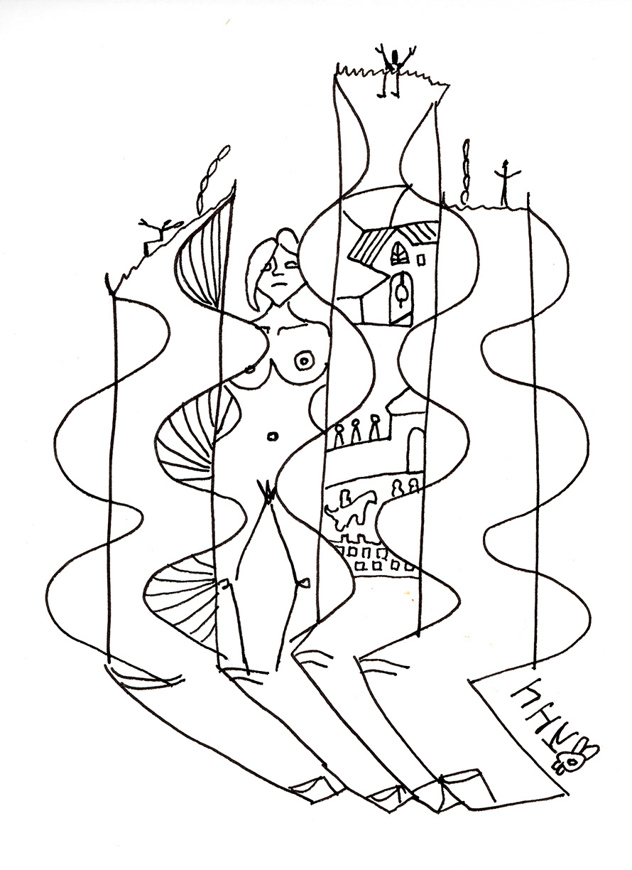 Space, ink on paper