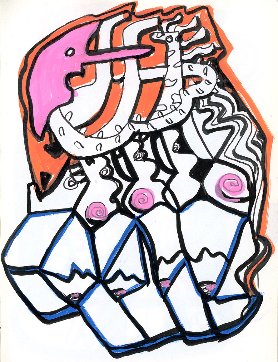 Narcissism, ink on paper