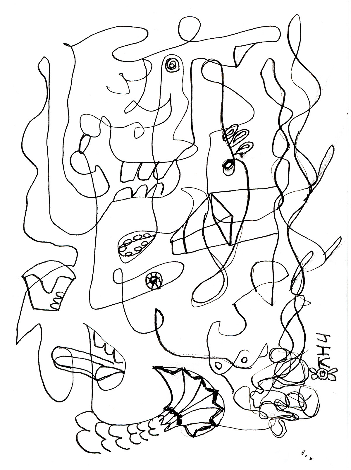 Auto Drawing, Ink on Paper