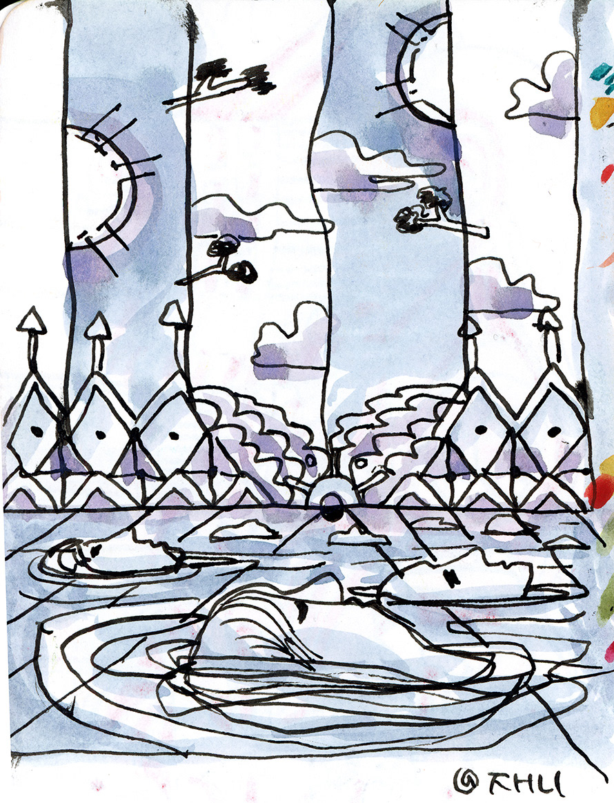 Invisible World, Ink Watercolor on Paper