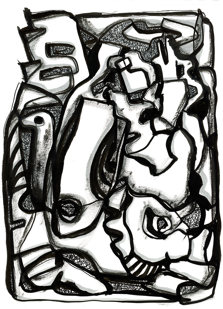 Drawing, ink on paper
