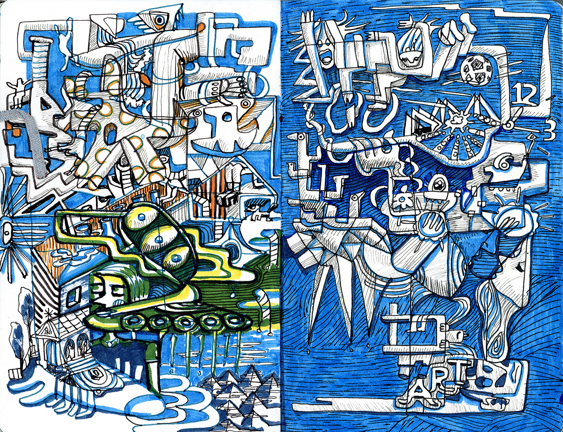 memory fragments, ink on paper