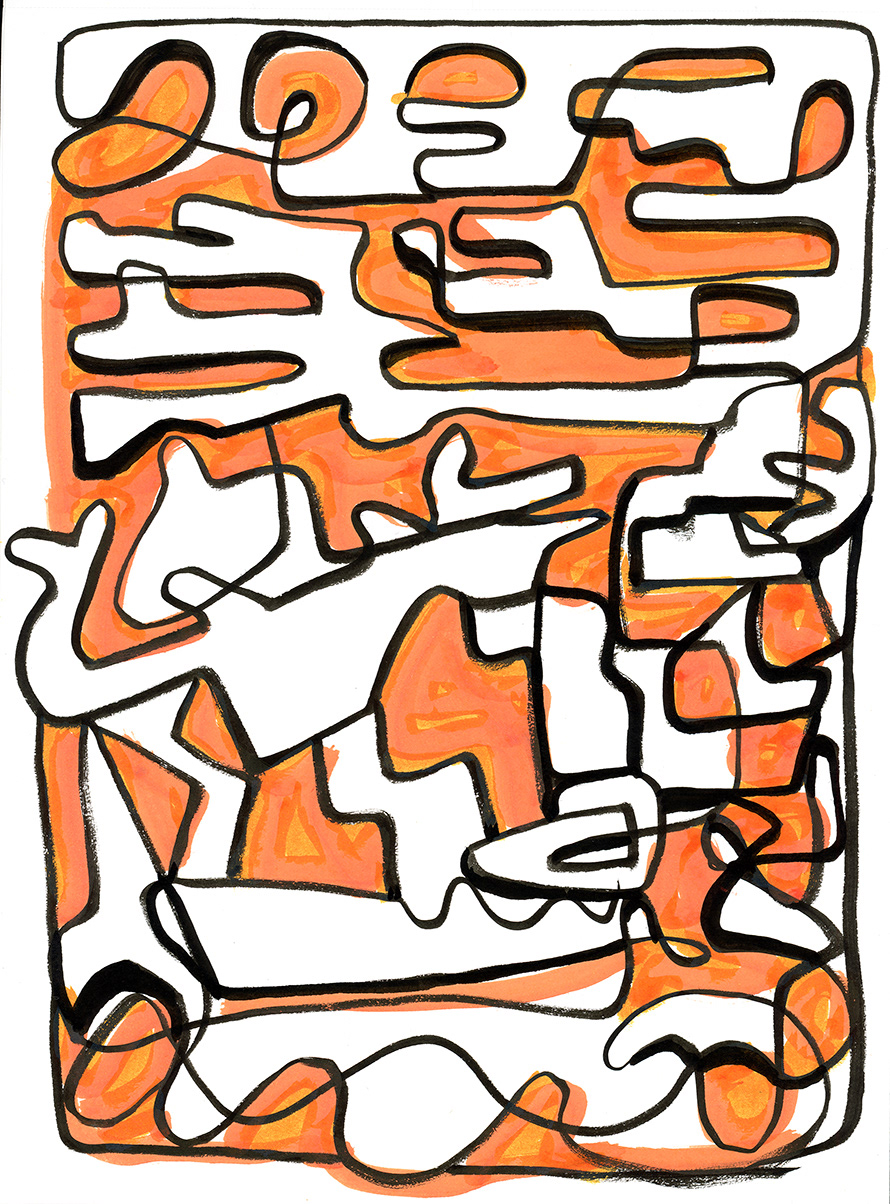 Drawing, ink on paper
