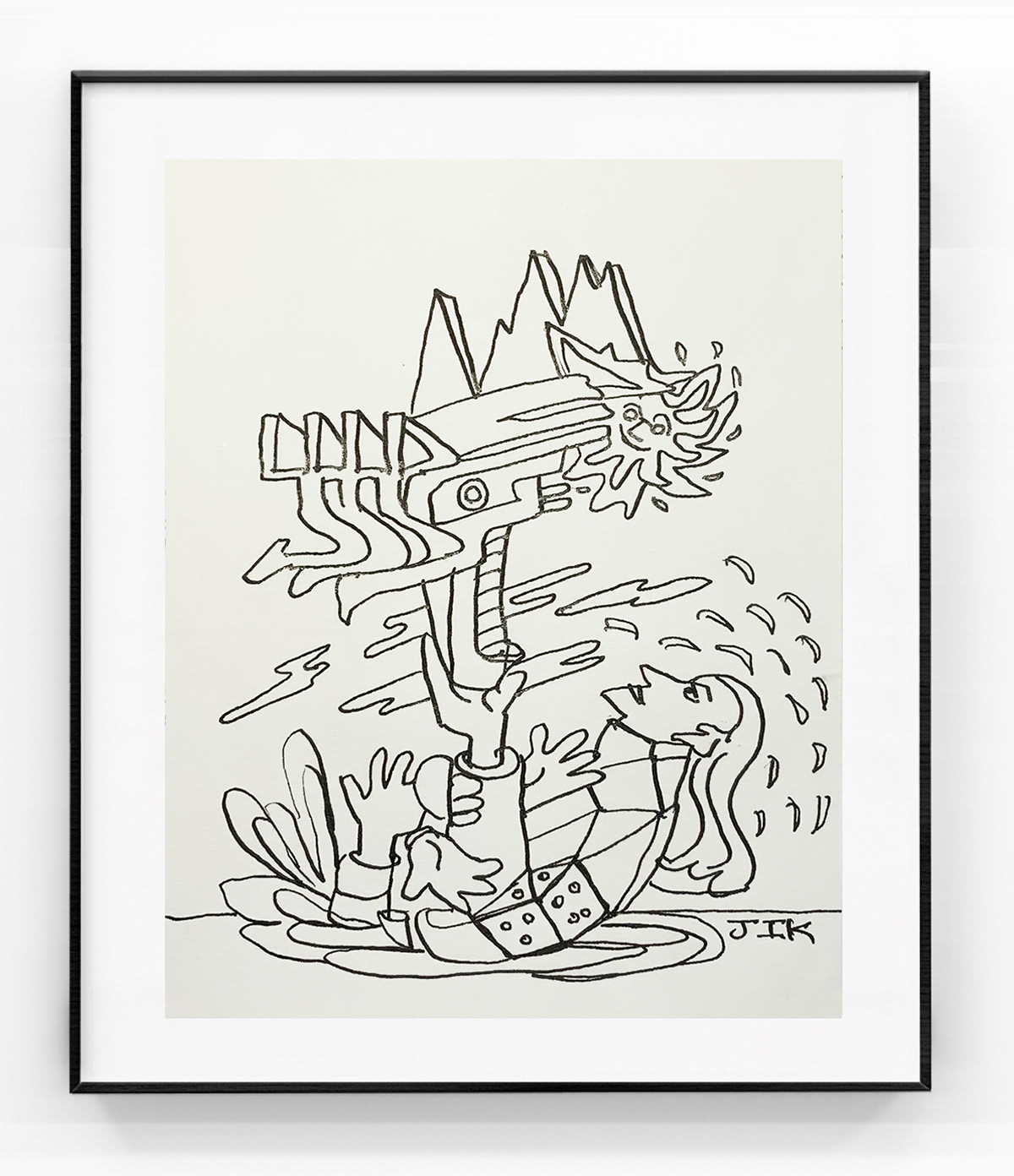 Conception: Pull gravity, auto-drawing, ink on paper