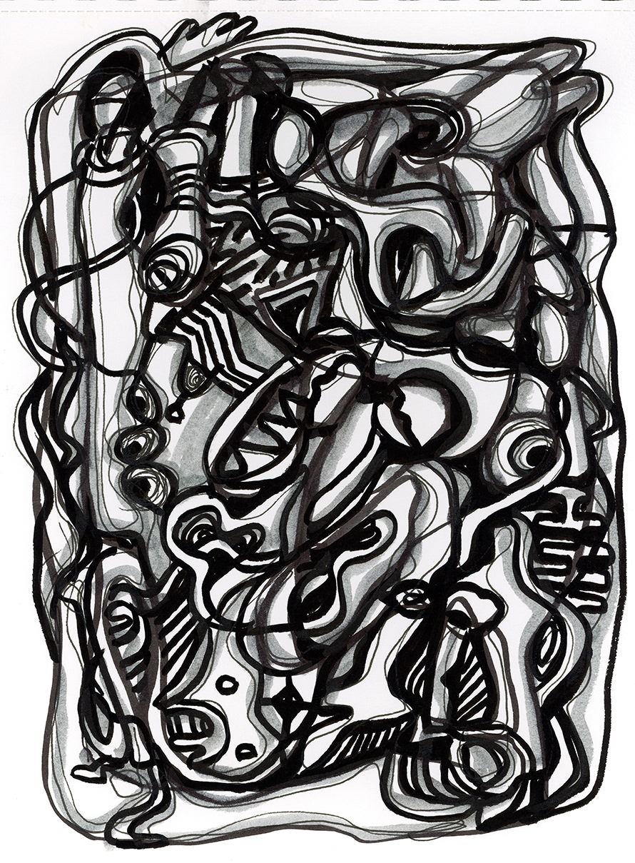 Drawing, ink on paper