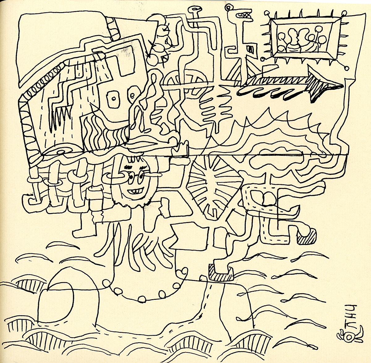 Initiative: symbol, memories caught, ink on paper