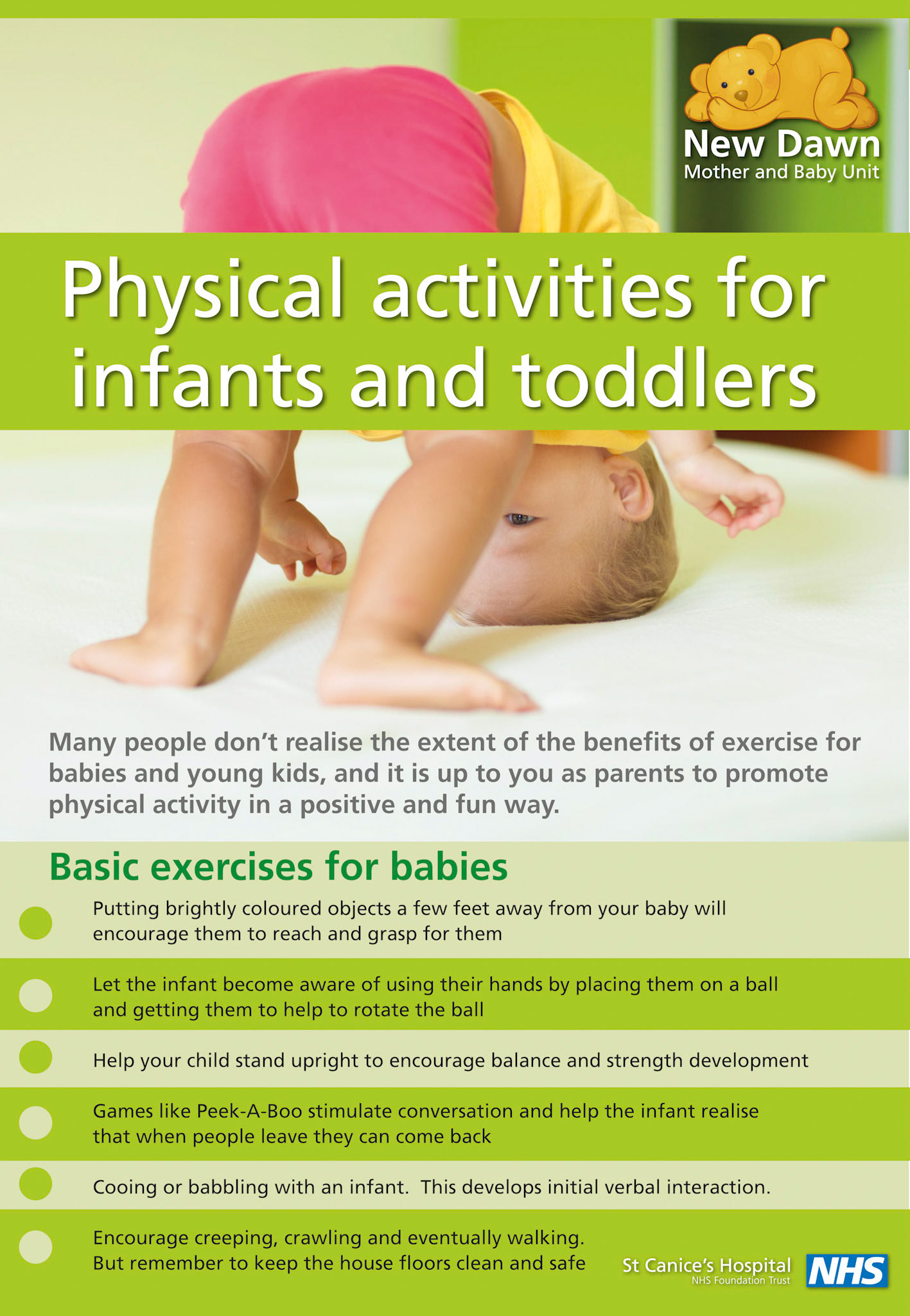 Physical activities for infants A0 poster