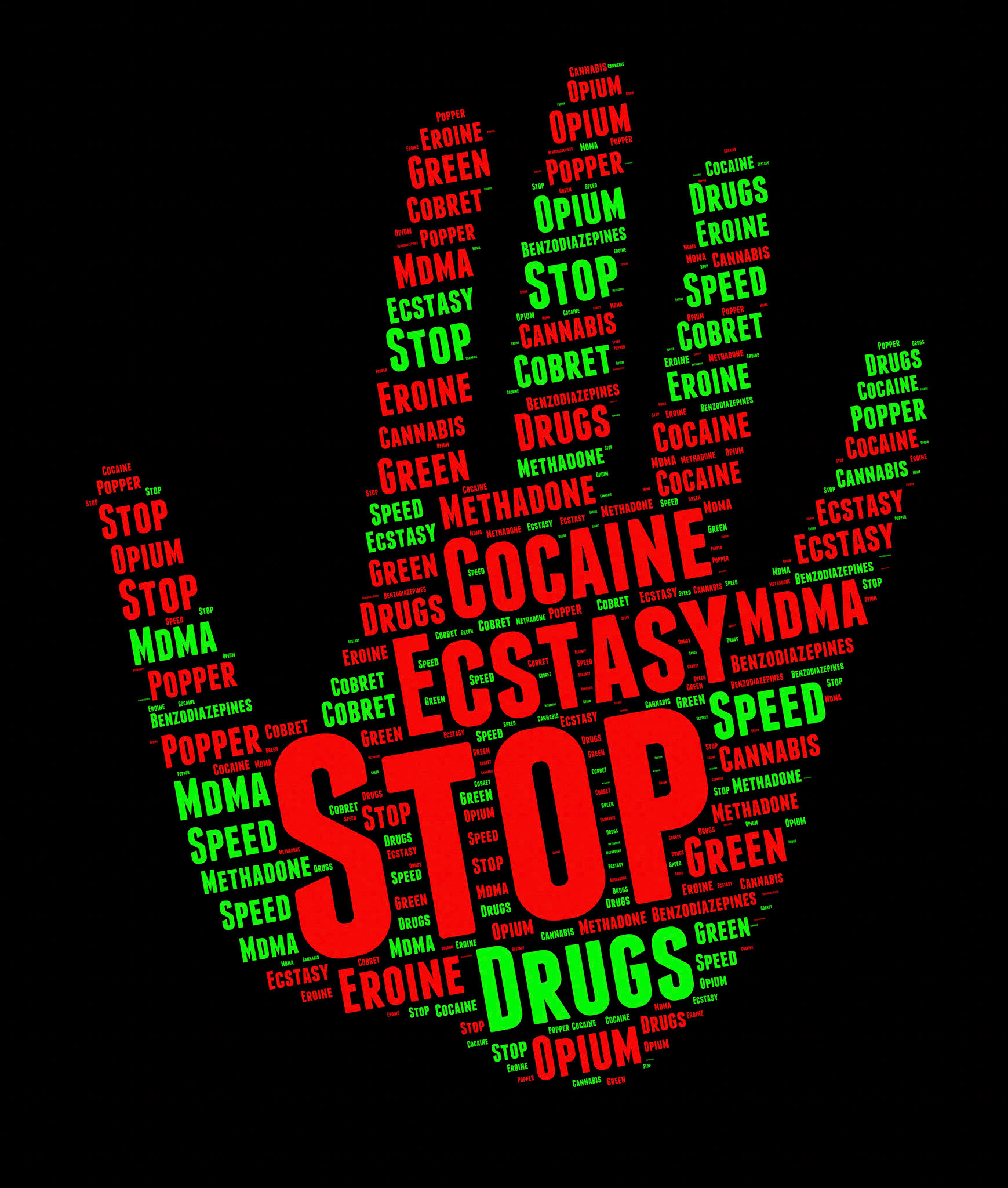 Stop drugs tag cloud