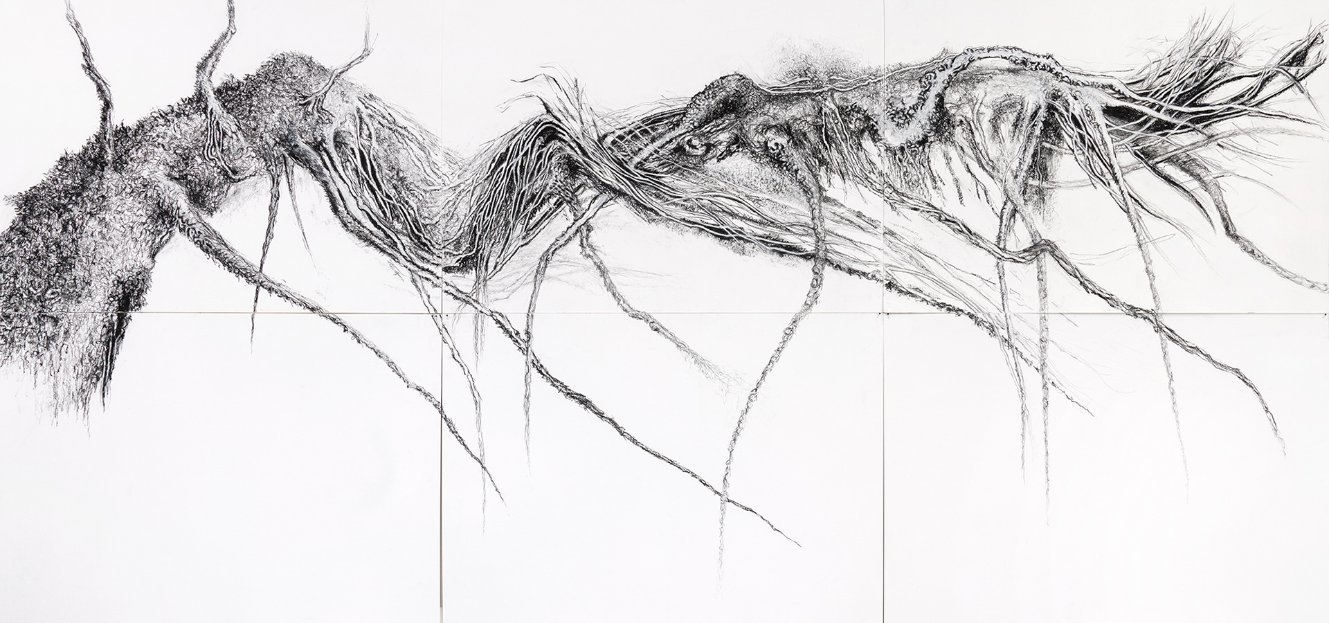 Skjelettet / seksdelt tegning, 140x300