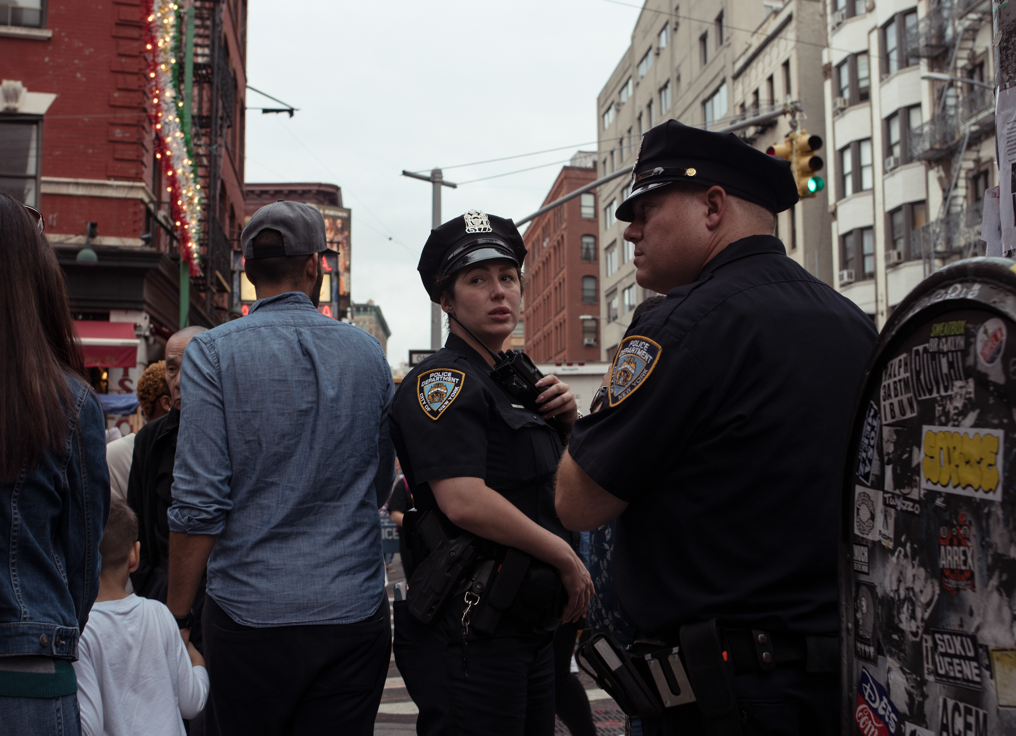 NYPD Officers on patrol during the Feast of San Gennaro 