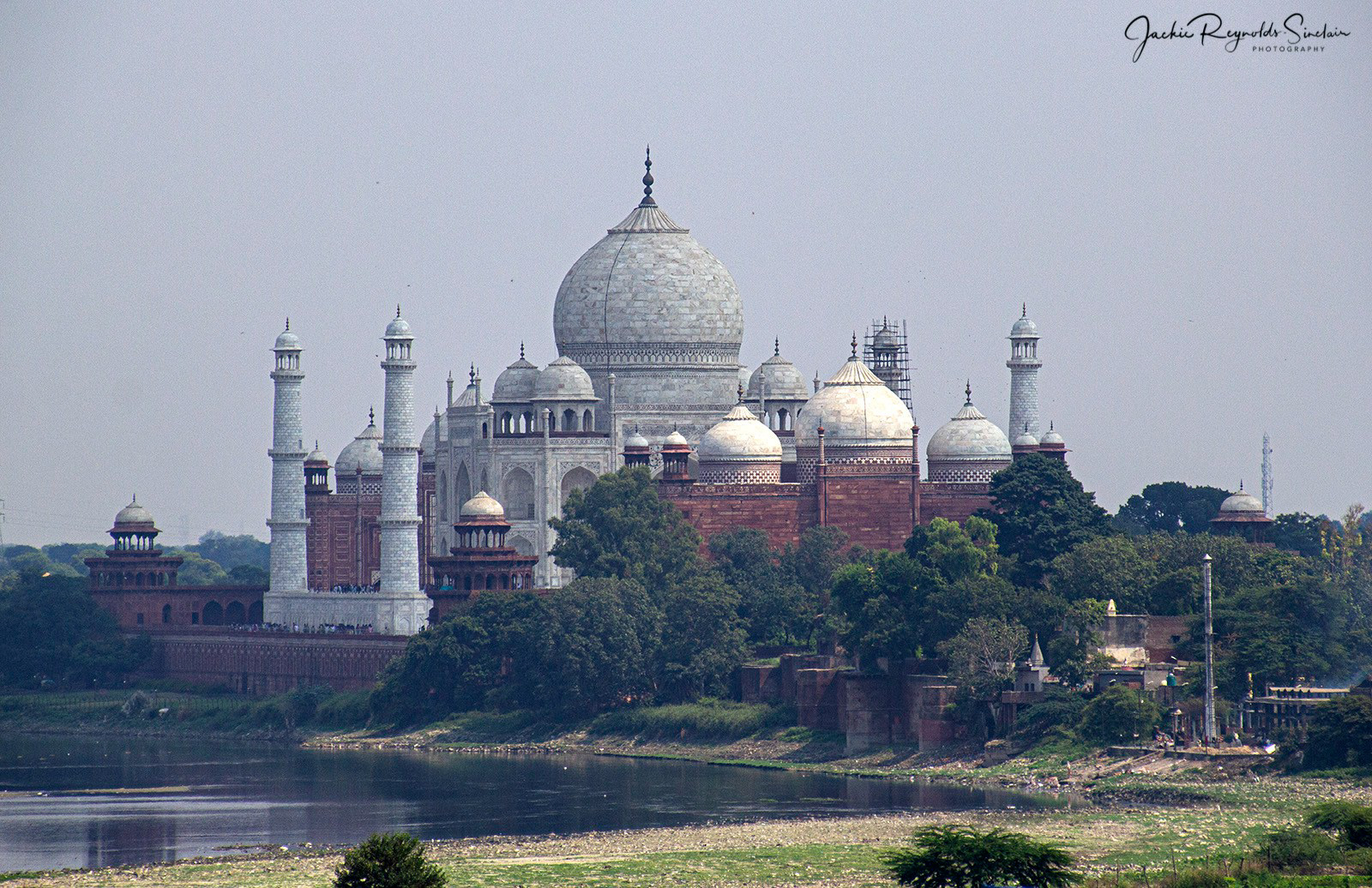The Taj Mahal viewed from the Red Fort