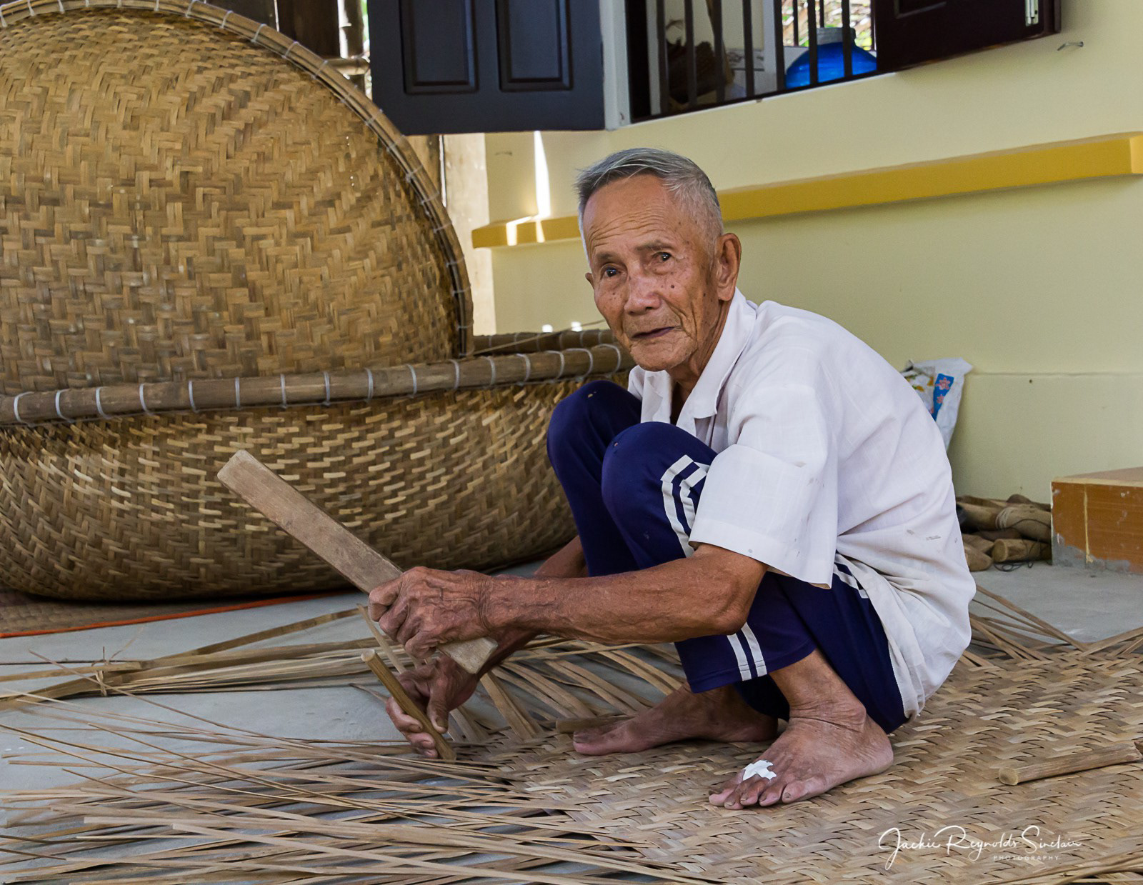 Mr Kha has been making coracles for over 70 years