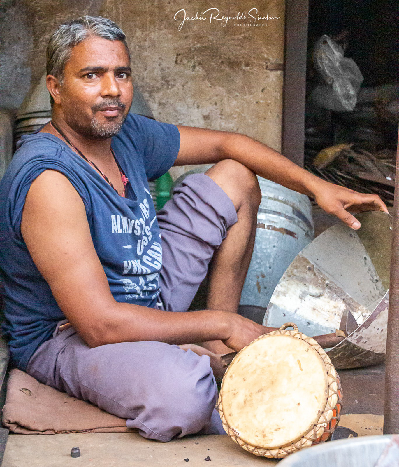 A Tabla drum maker in Samode Village