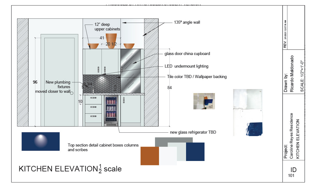 This rendering is a color test for the grey backsplash