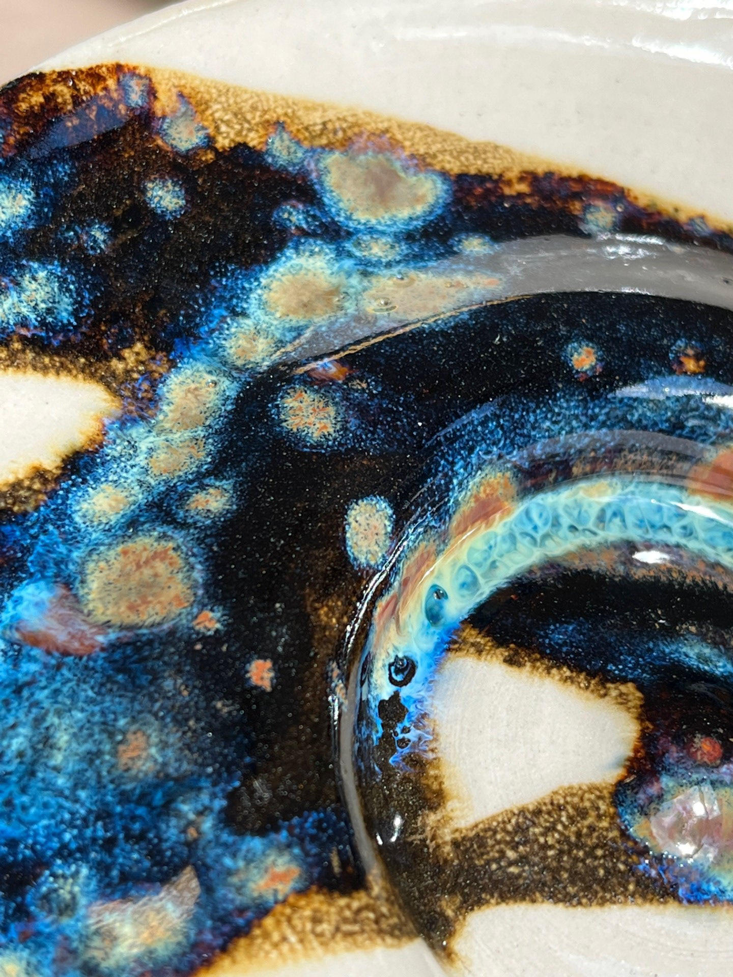 Black Tenmoku X Crystalline Glaze (Mayoco Blue Azure)
