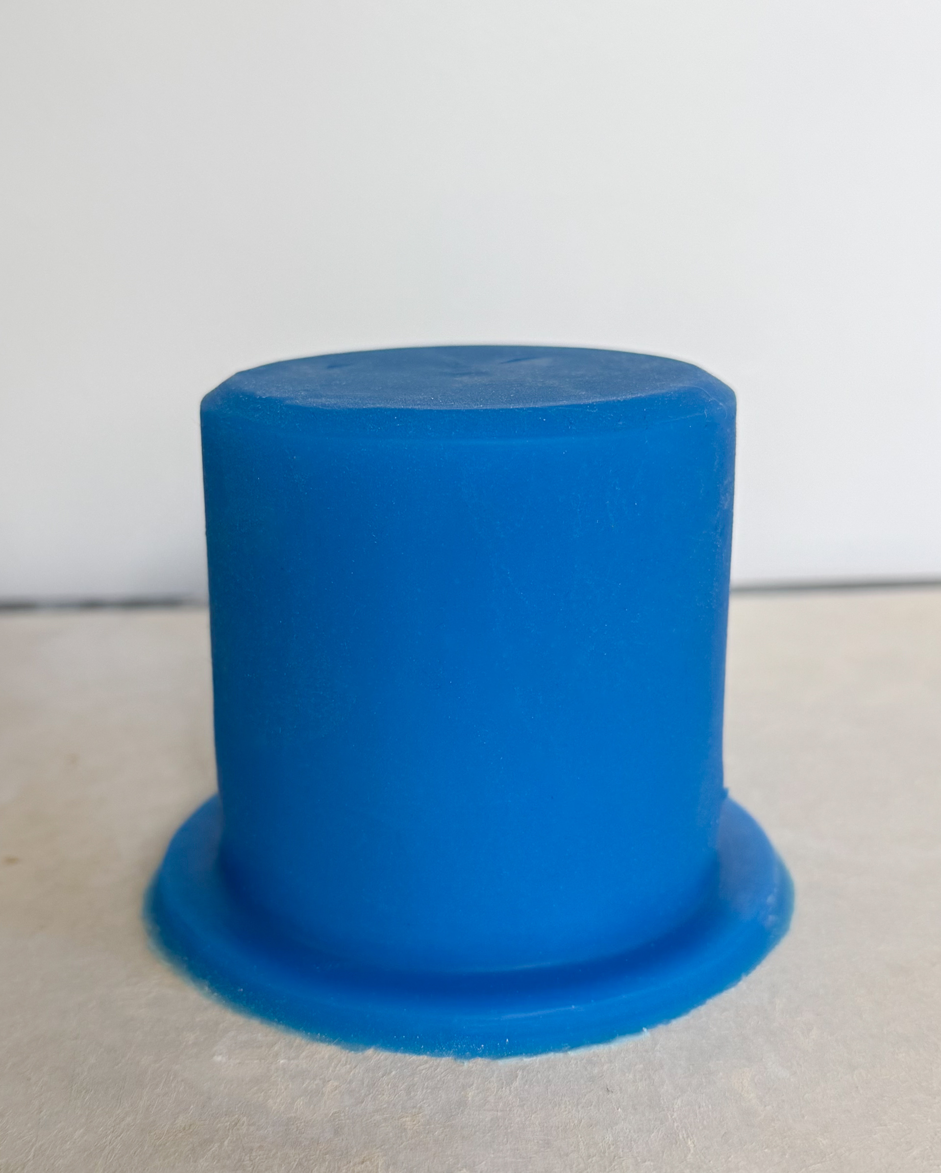 Test silicone mould of a cup made from a plaster mould. The surface has some imperfections which meant the plaster mould had to be destroyed to remove it. 3D printing would prevent that.