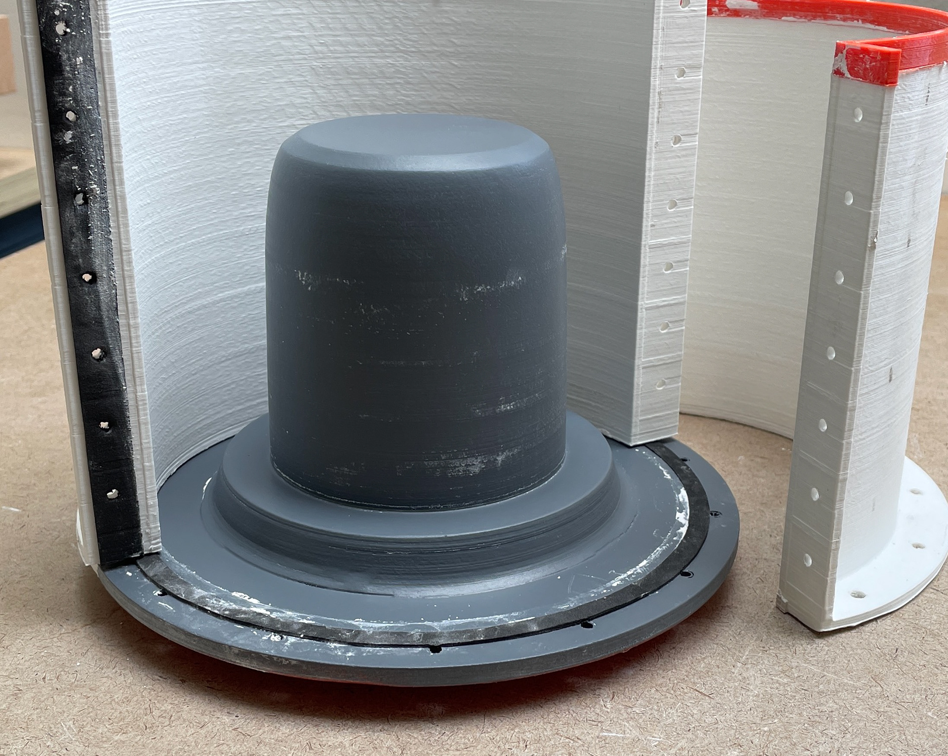 3D printed mould after filling and sanding