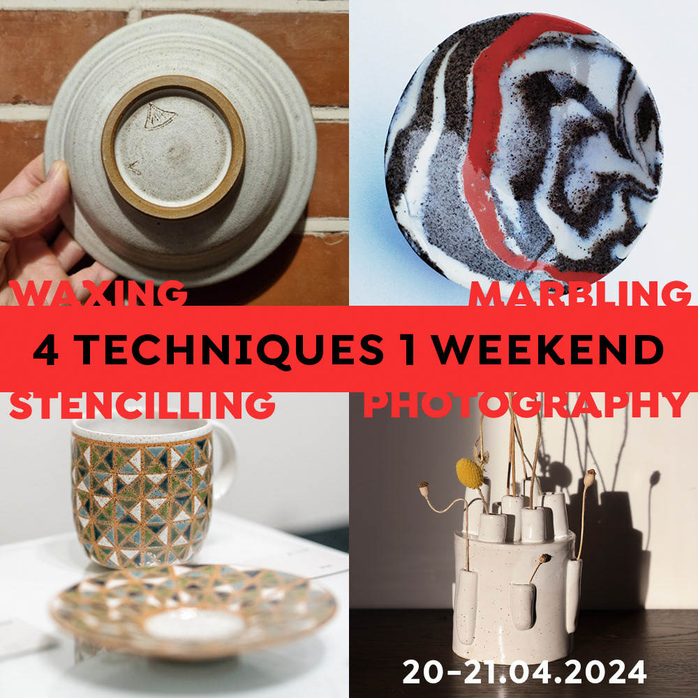 2024. Tape Resist and Vinyl Stencilling workshop - Canterbury Potters Association, Christchurch