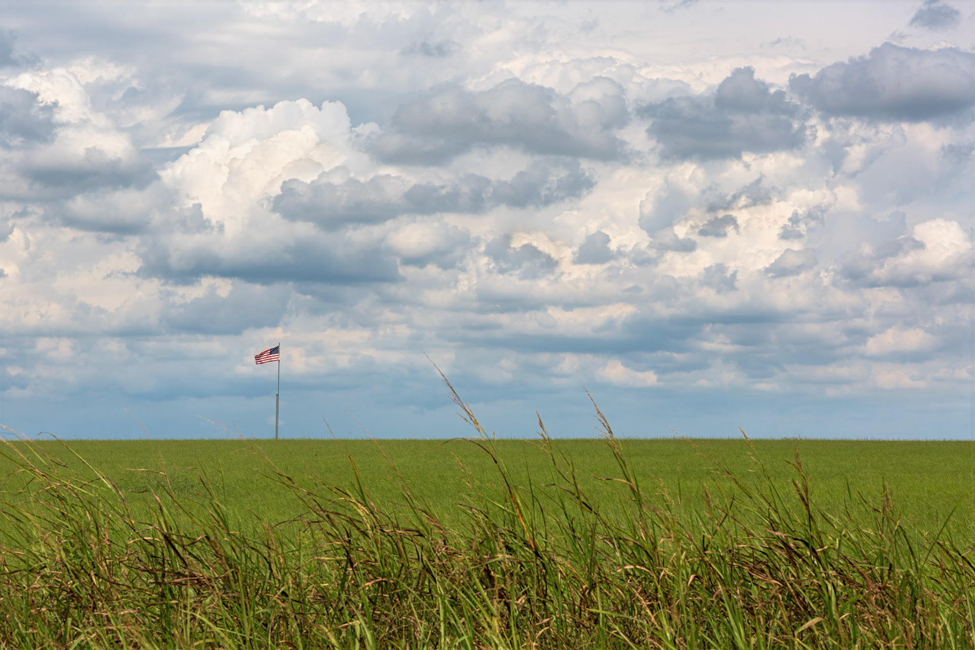 Flag On The Oklahoma Prarie