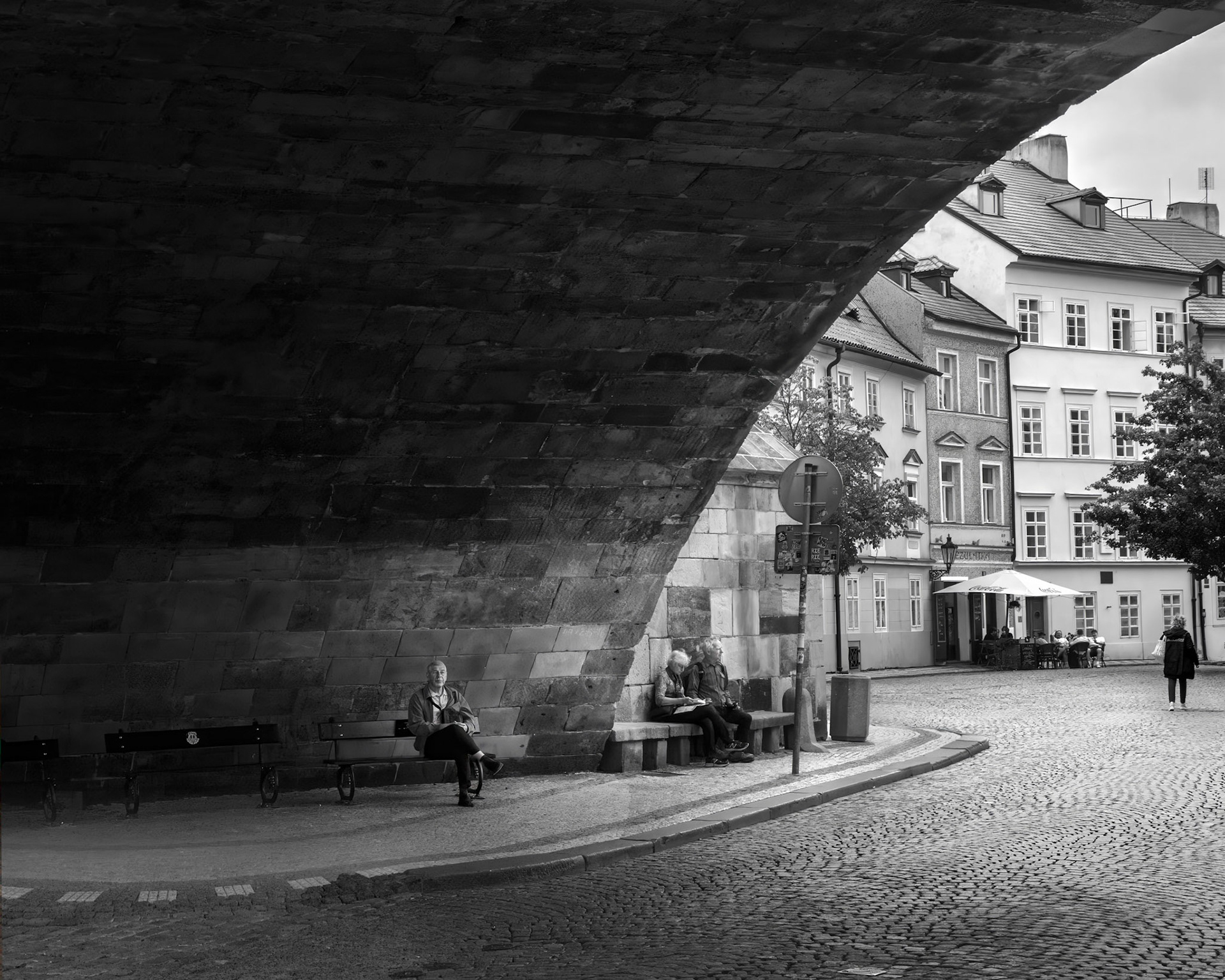 Taking A Break Underneath the Charles Bridge