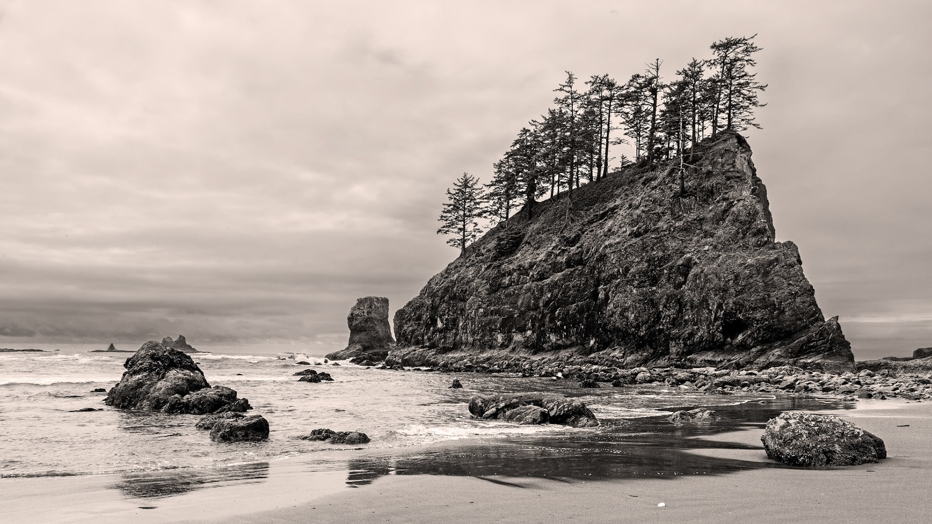 Sea Stack At Low Tide