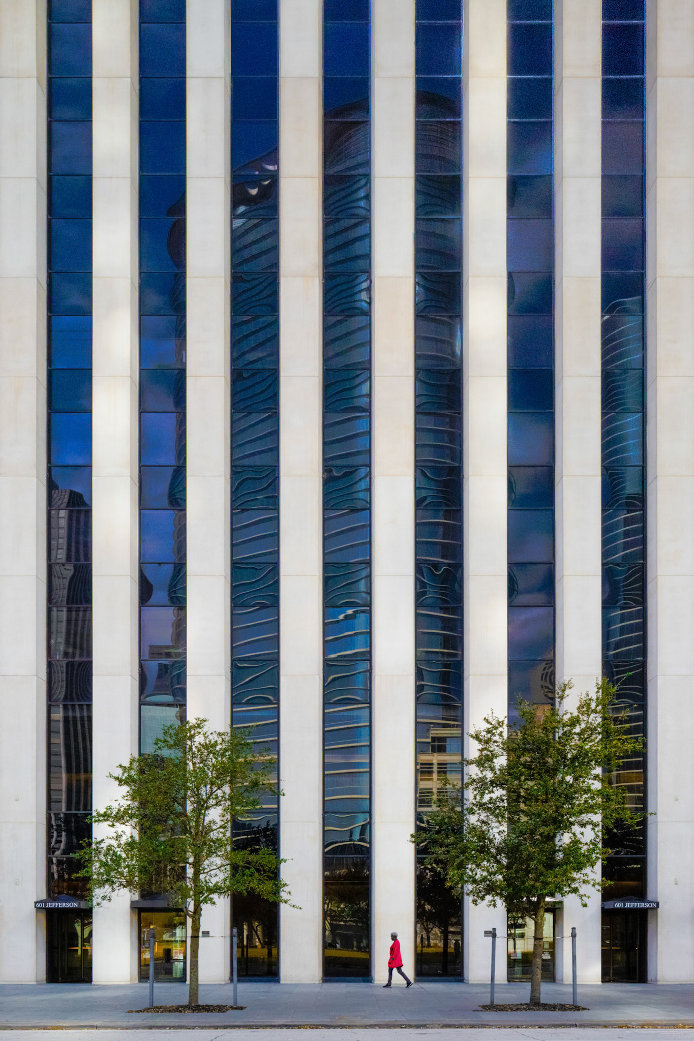 Striped Reflection At 601 Jefferson