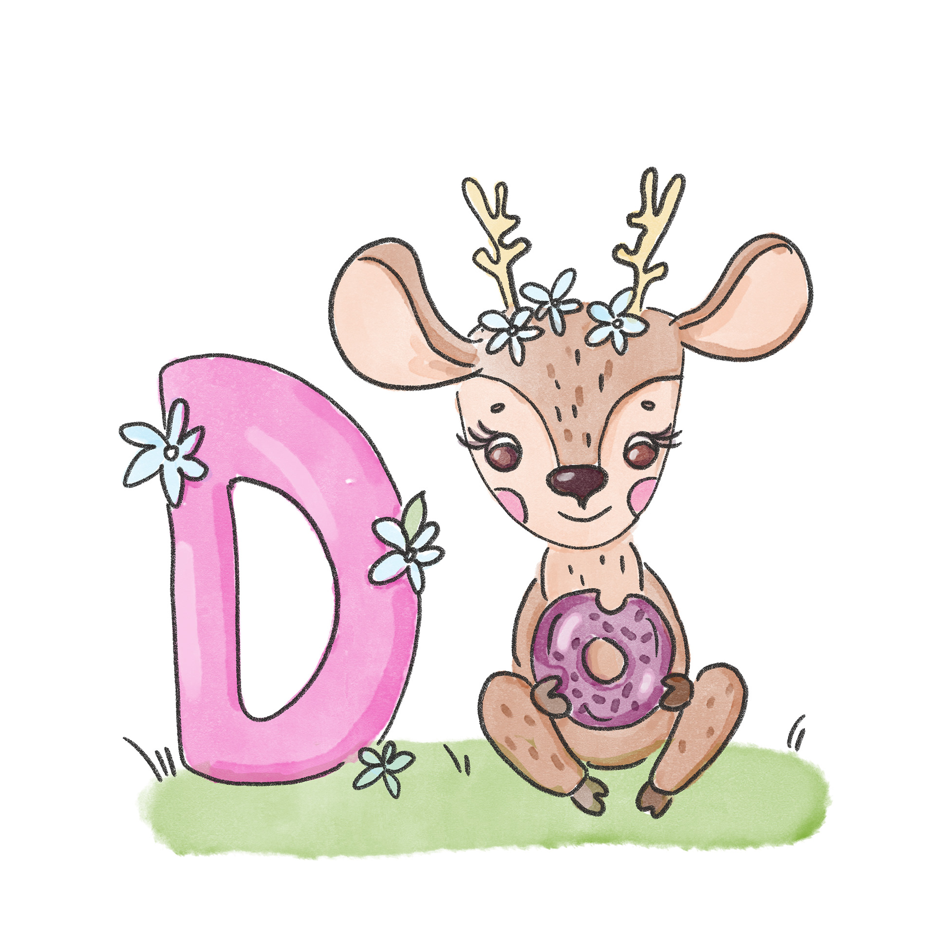 D - Dear, donut