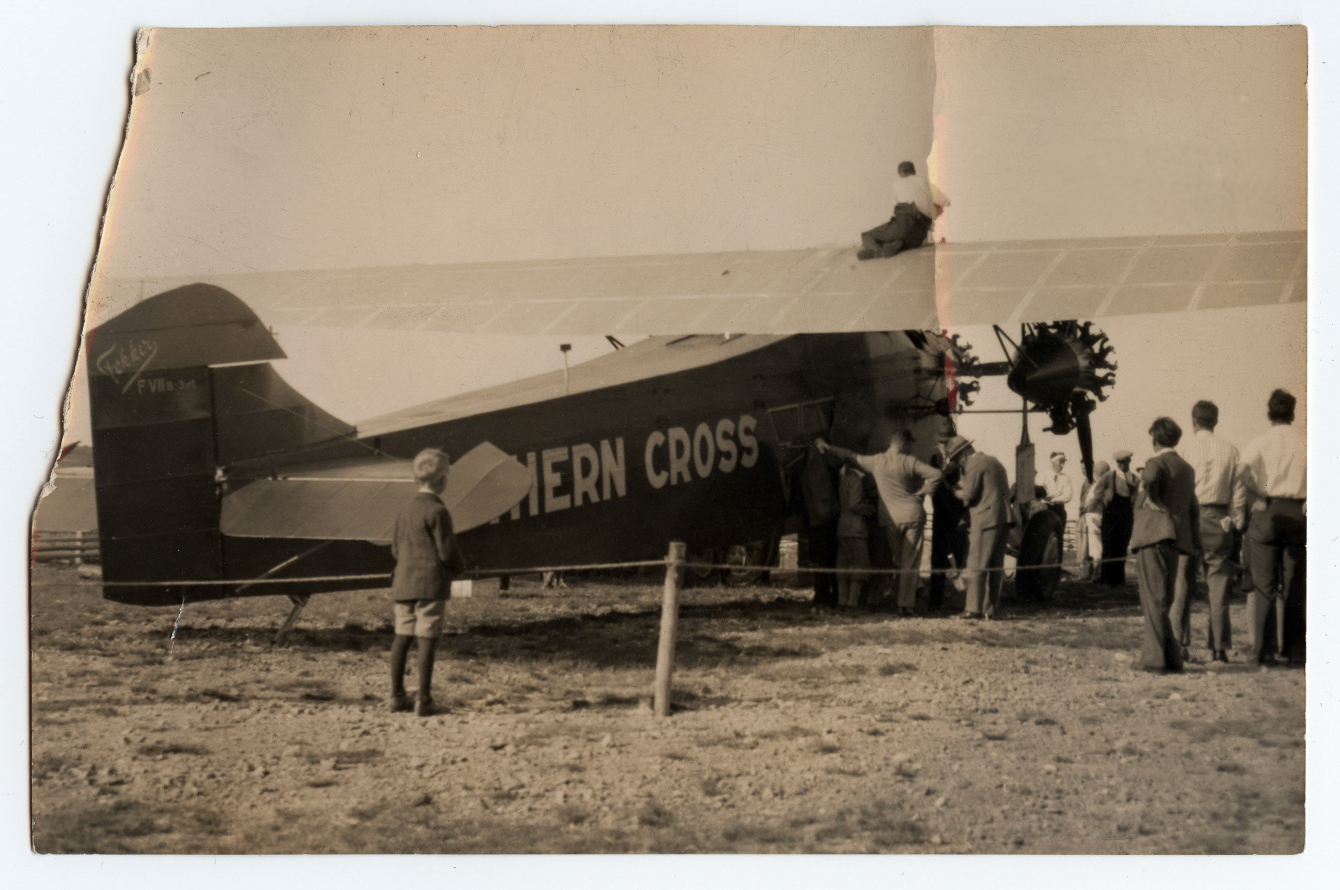 Southern Cross refueling at St. John's, Nfld - June 1930 (unrestored photo)