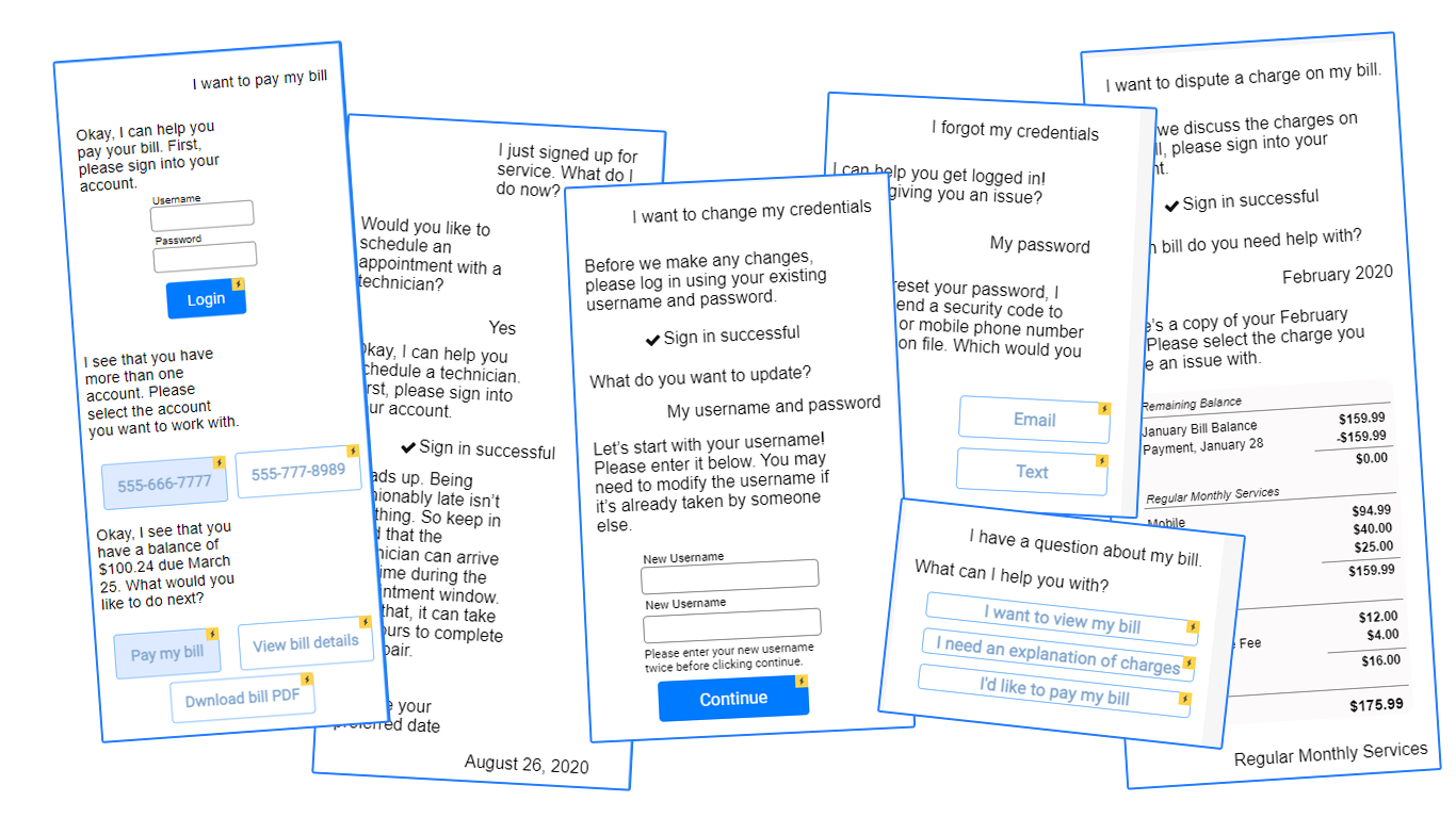 Interactive flow for AI chat