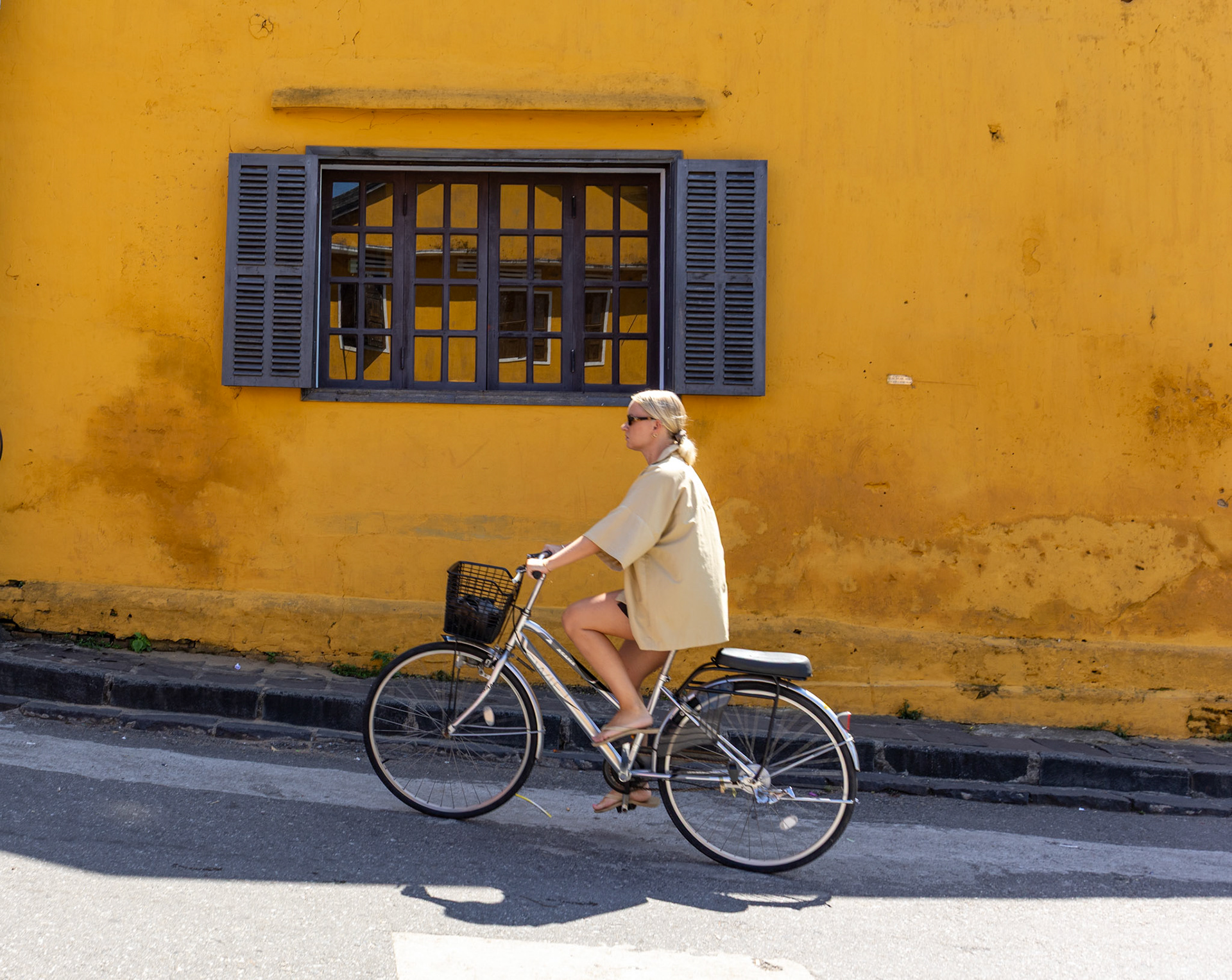 A fleeting moment on two wheels—where movement and stillness collide