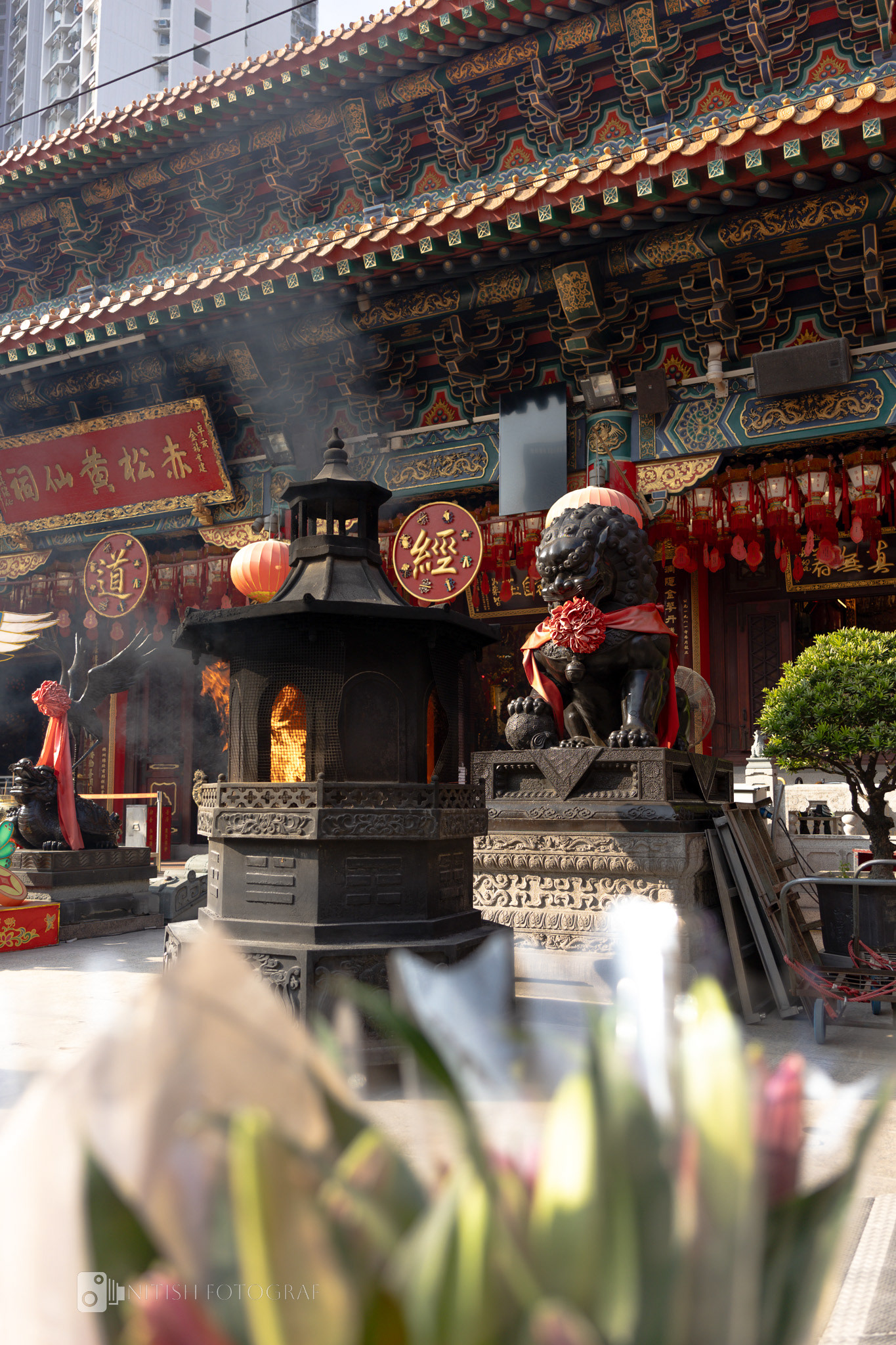 A quiet moment of faith and connection in a sacred space