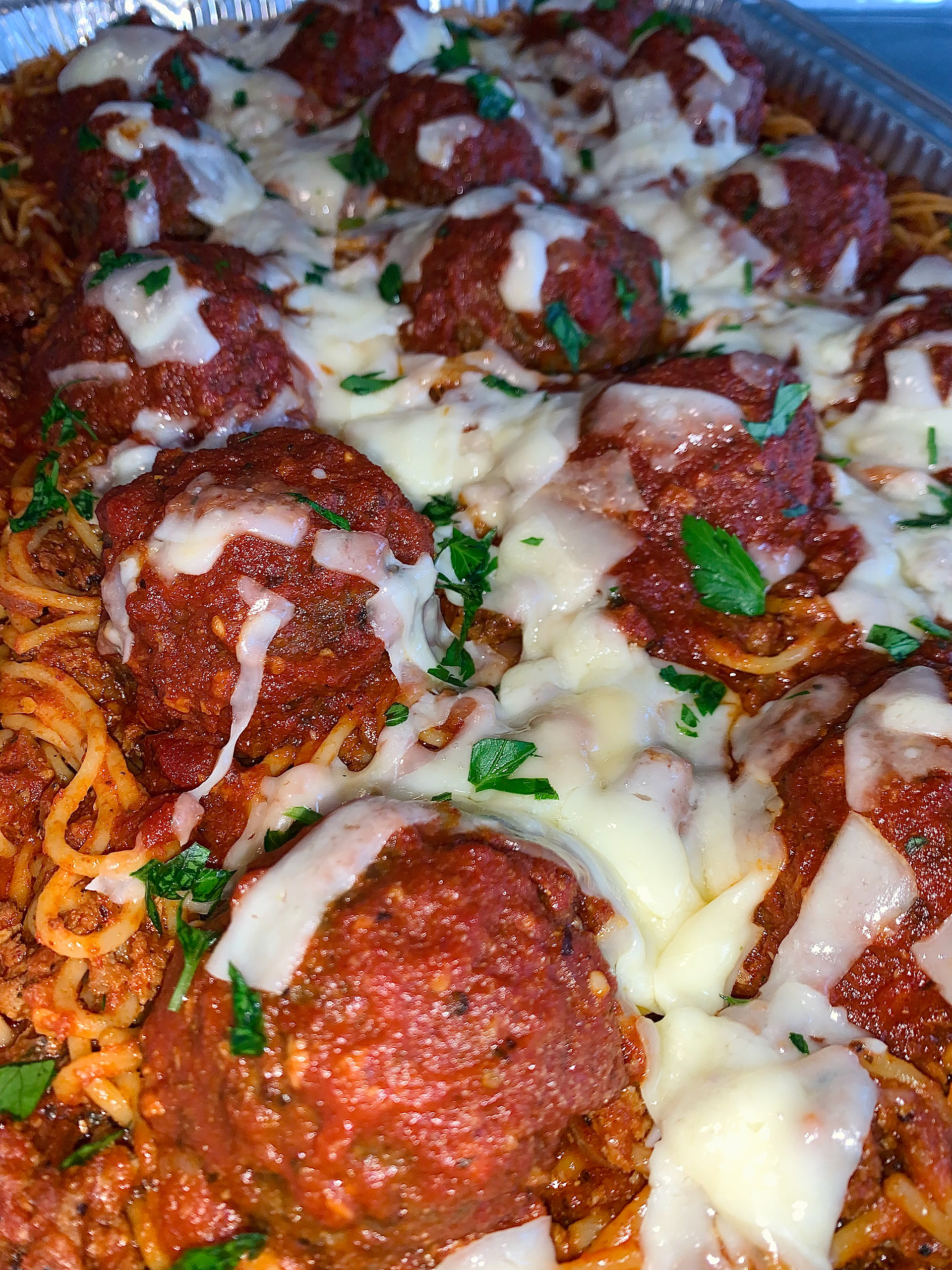 Stuffed Meatballs & Spaghetti