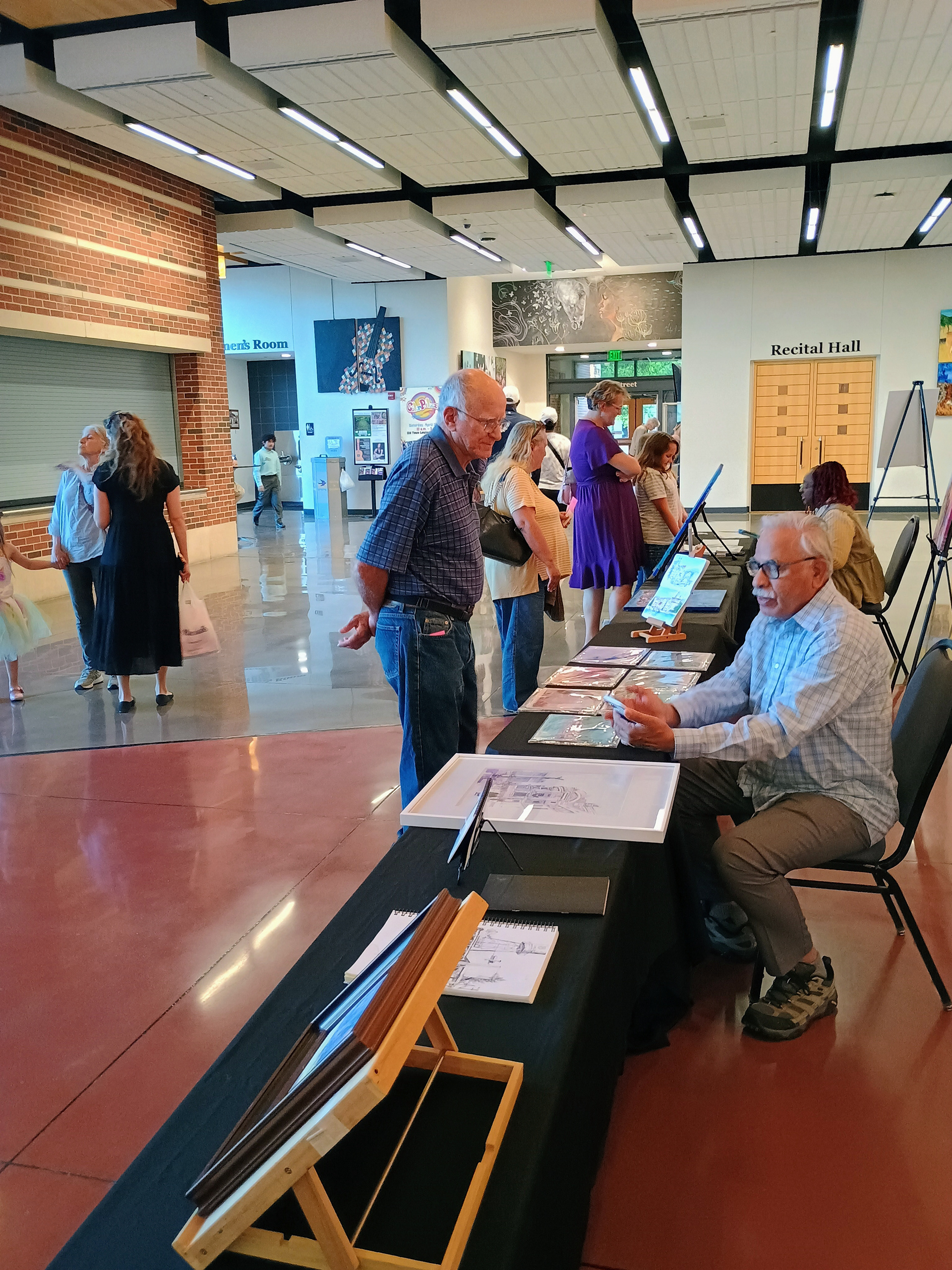 Visitors at table