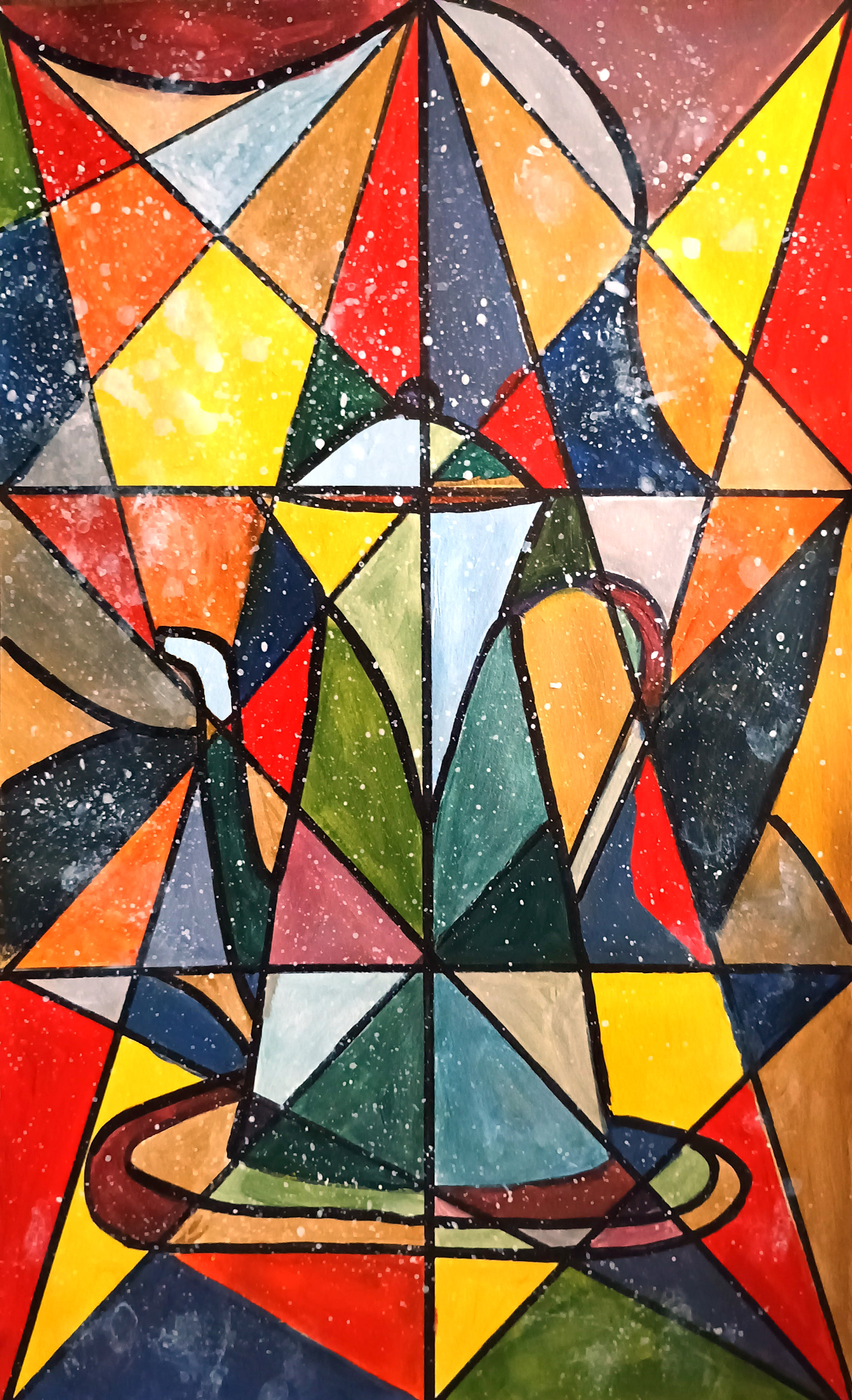 Stained Glass Tea Pot Artwork Acrylic