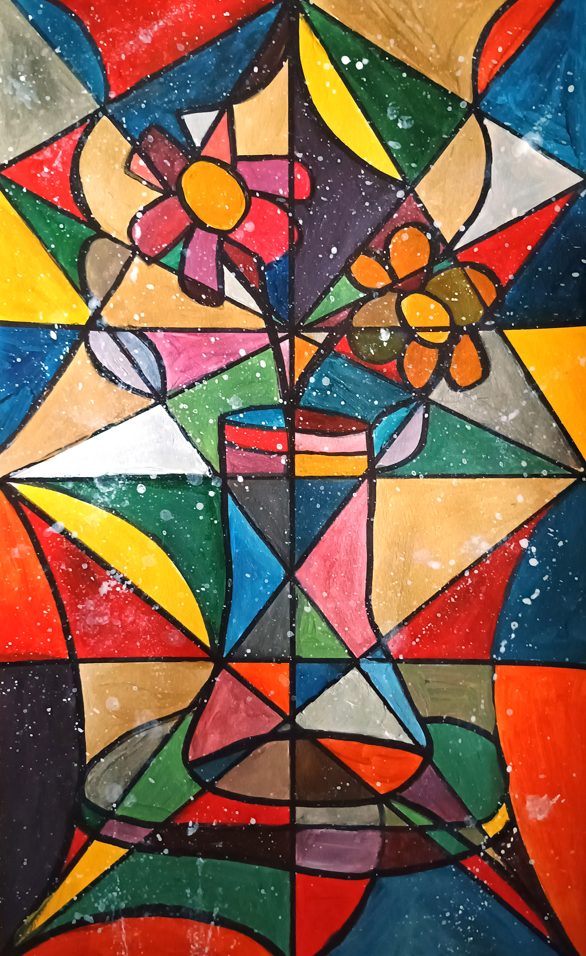 Stained Glass Flower Artwork Acrylic