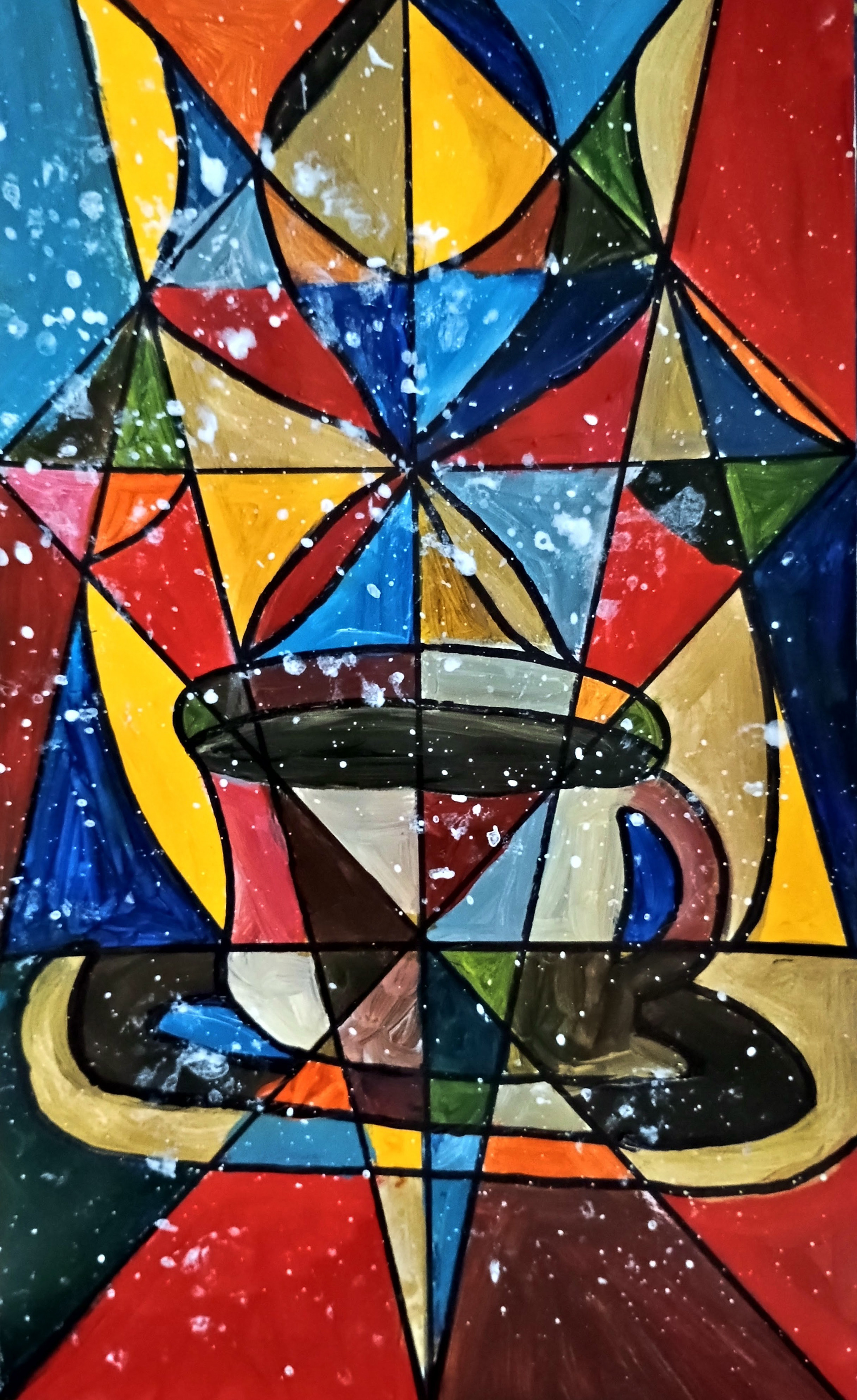 Stained Glass Coffee Mug Artwork Acrylic