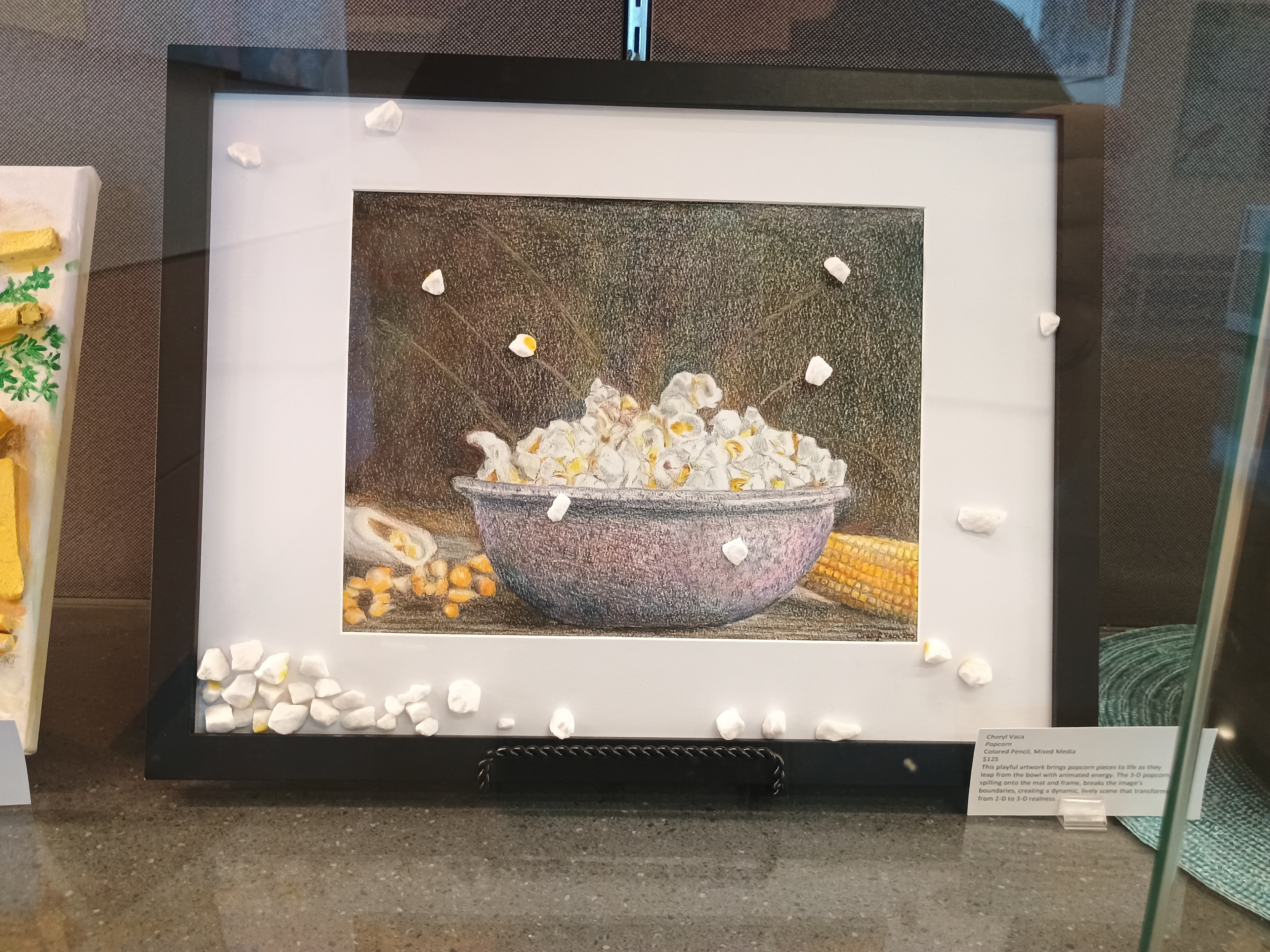 Popcorn on display at the Grand Theater in the North Display Case