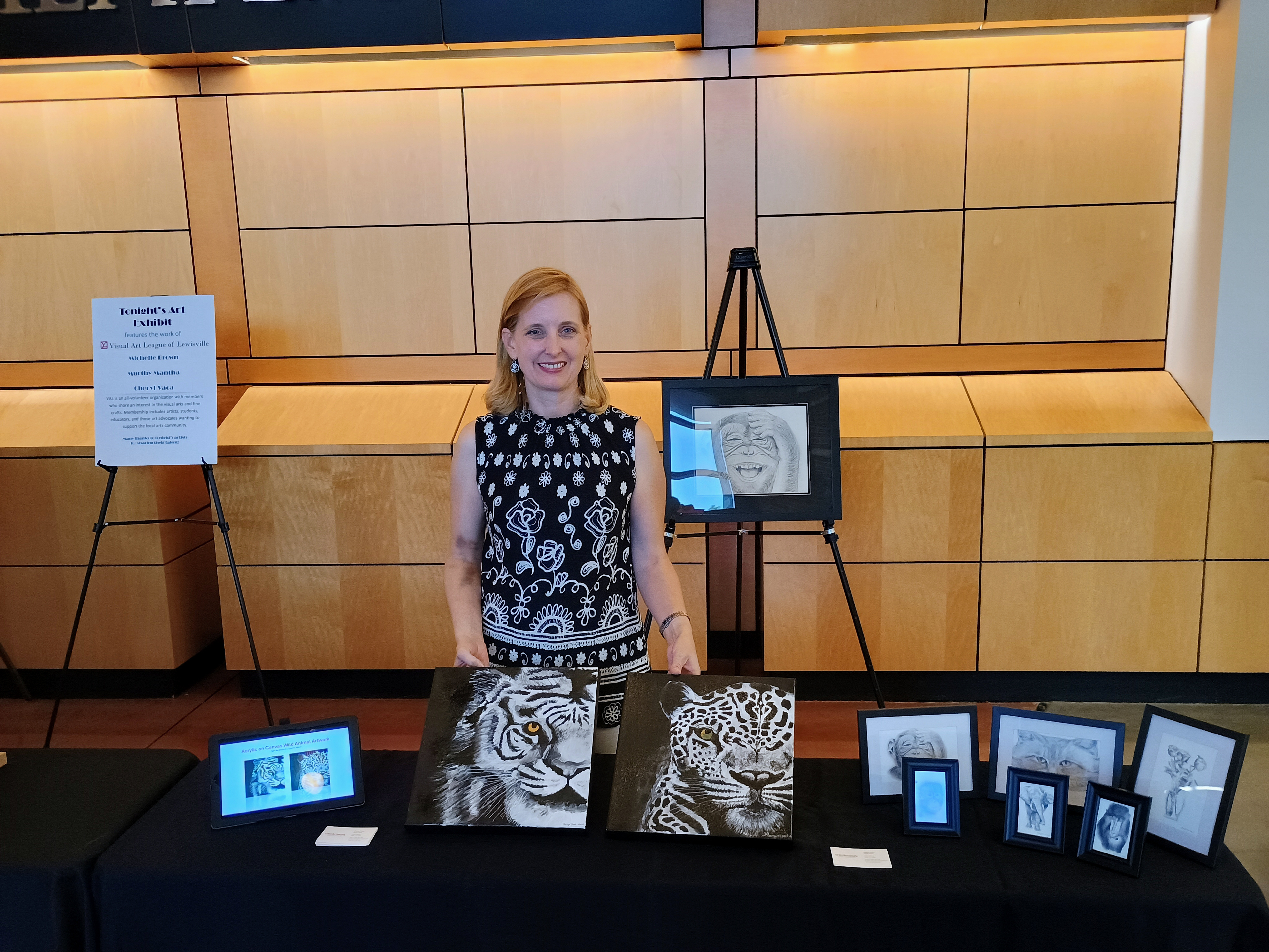 Cheryl Exhibiting Artwork