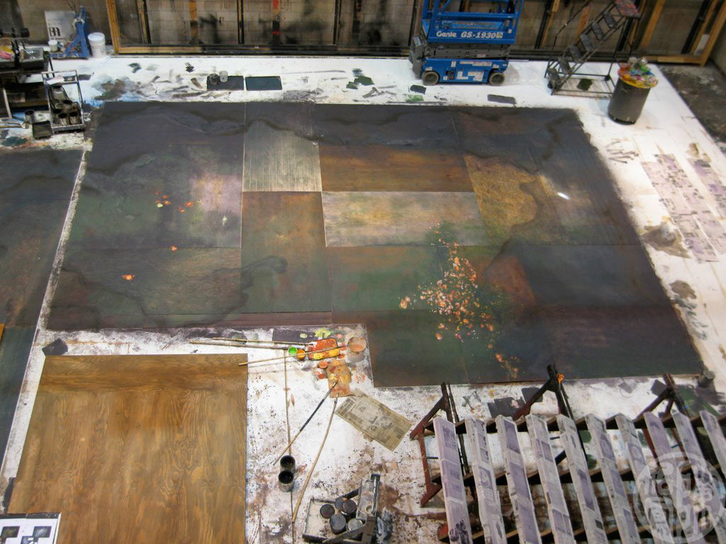 Water stained floor