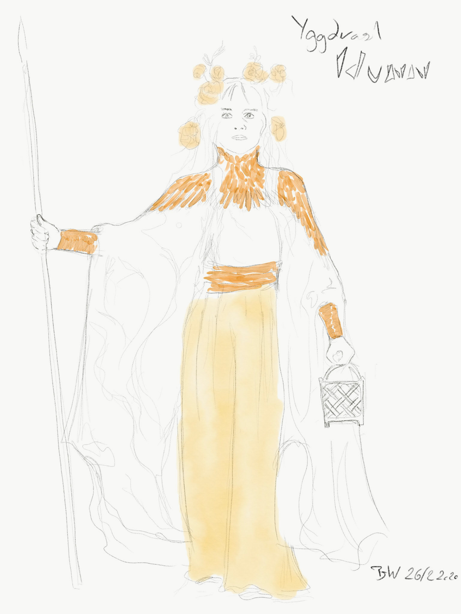 Yggdrasil, kostymetegninger Berit Haltvik With