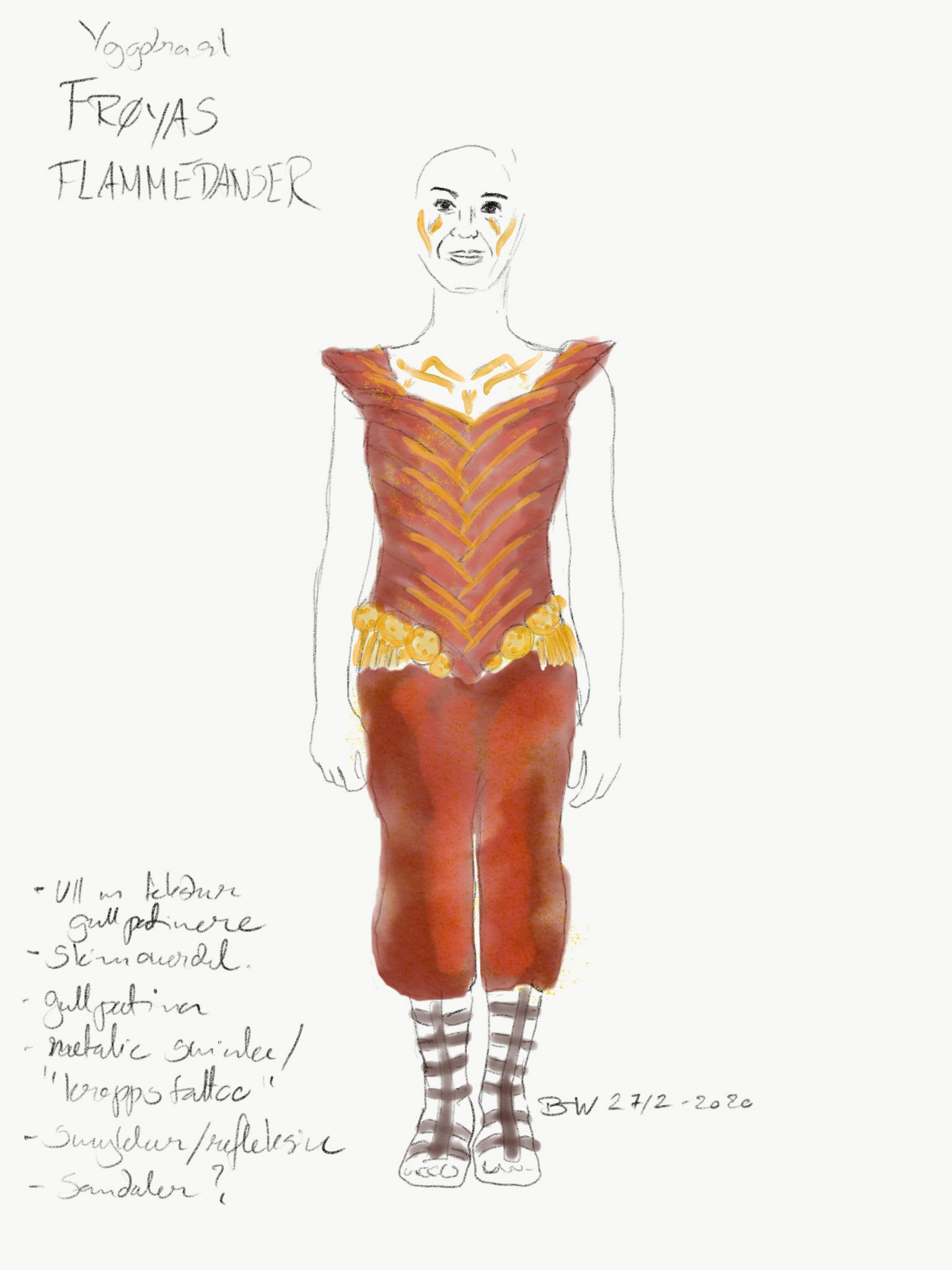 Yggdrasil, kostymetegninger Berit Haltvik With