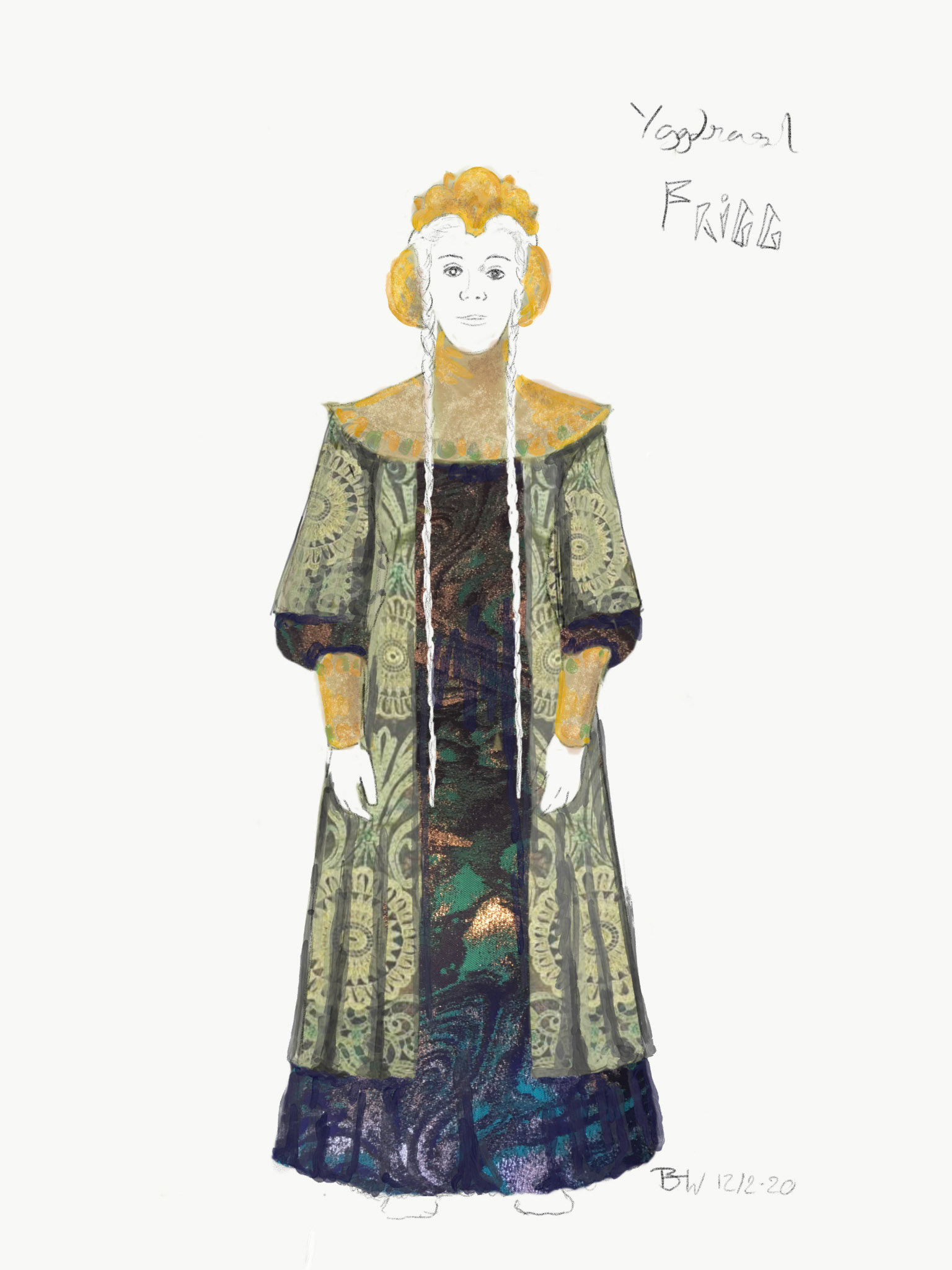 Yggdrasil, kostymetegninger Berit Haltvik With