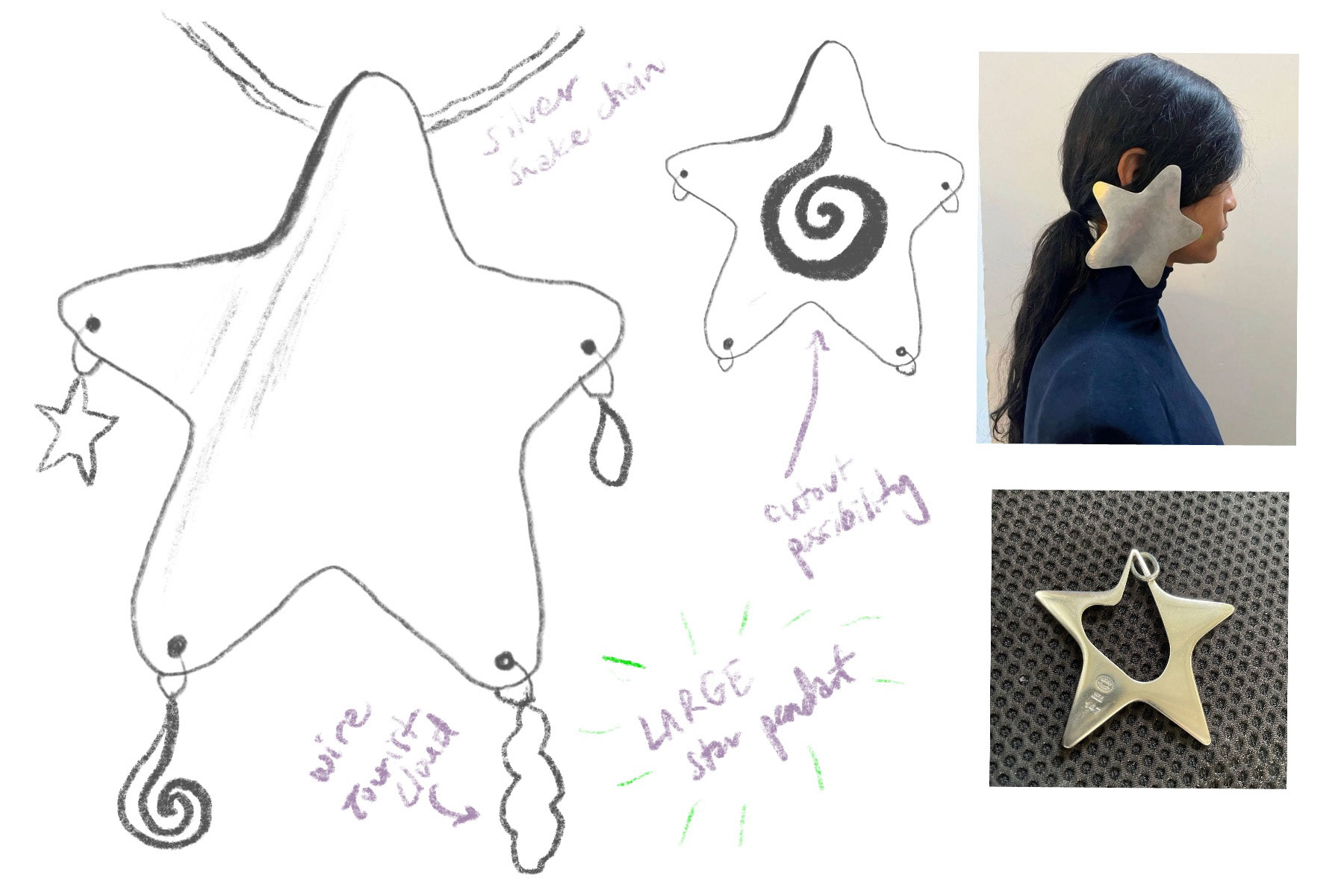 Idea board for collaboration: star pendant