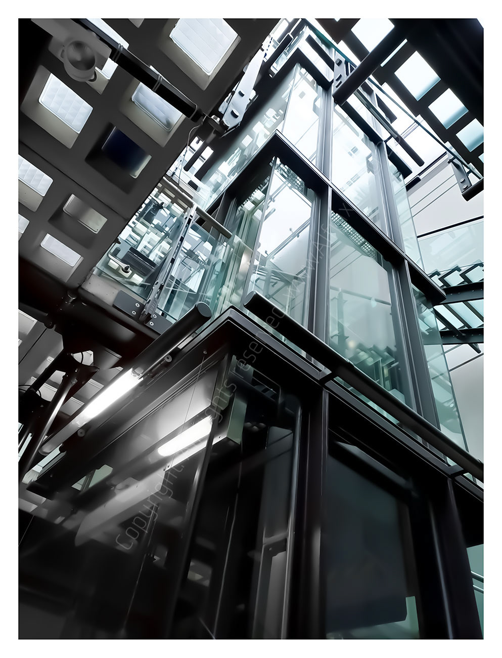 The stunningly attractive lift at Manchester Art Gallery. UK. Colour image. one of three.